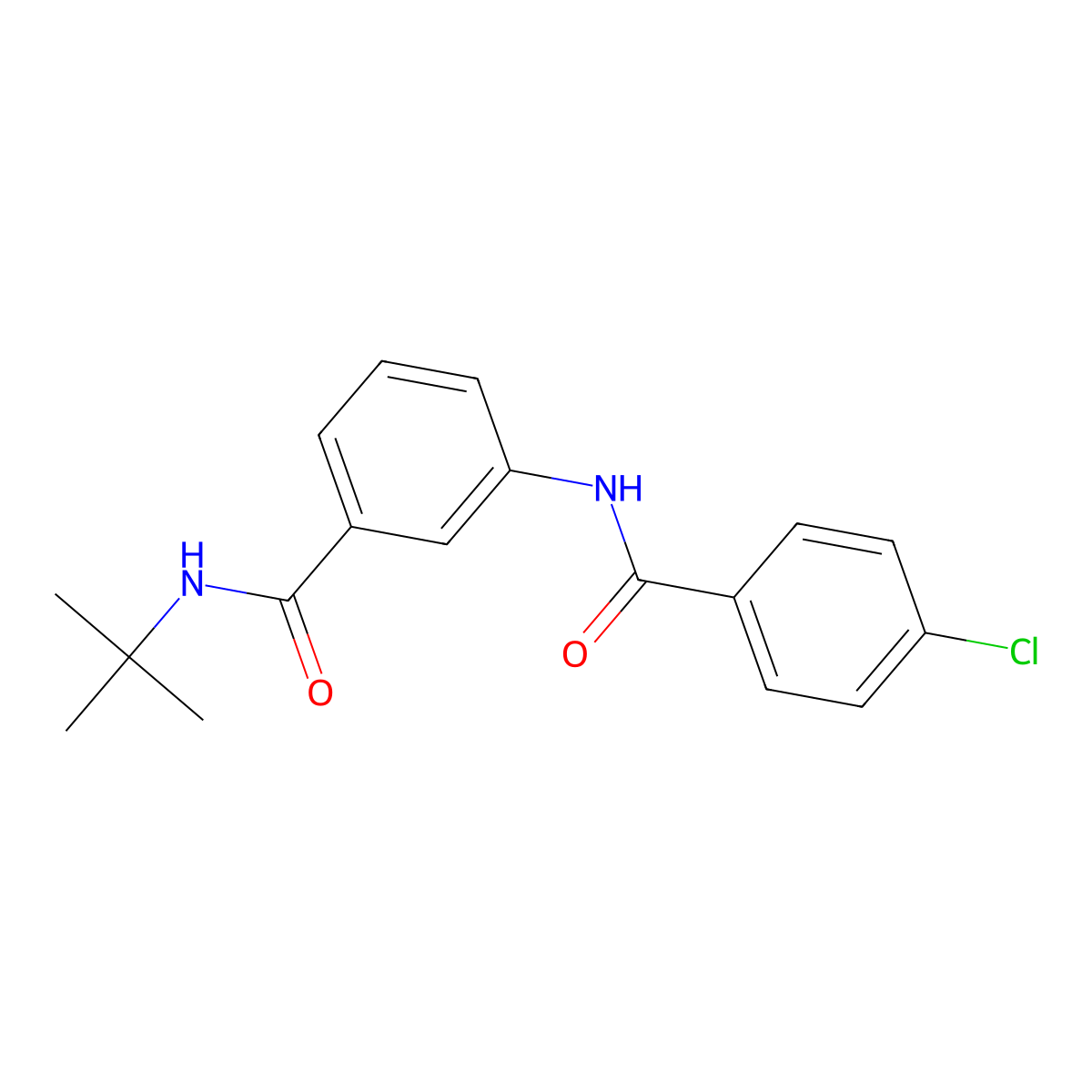 N-tert-butyl-3-[(4-chlorobenzoyl)amino]benzamide molecular structure, CAS 550305-08-3