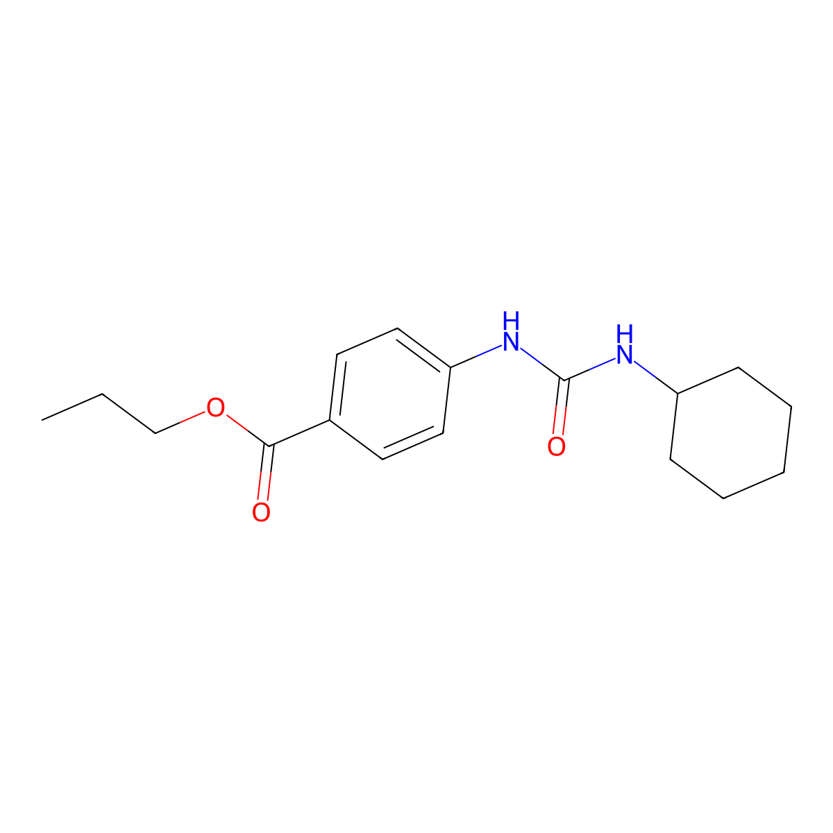 Propyl 4-{[(cyclohexylamino)carbonyl]amino}benzoate molecular structure, CAS 550305-81-2