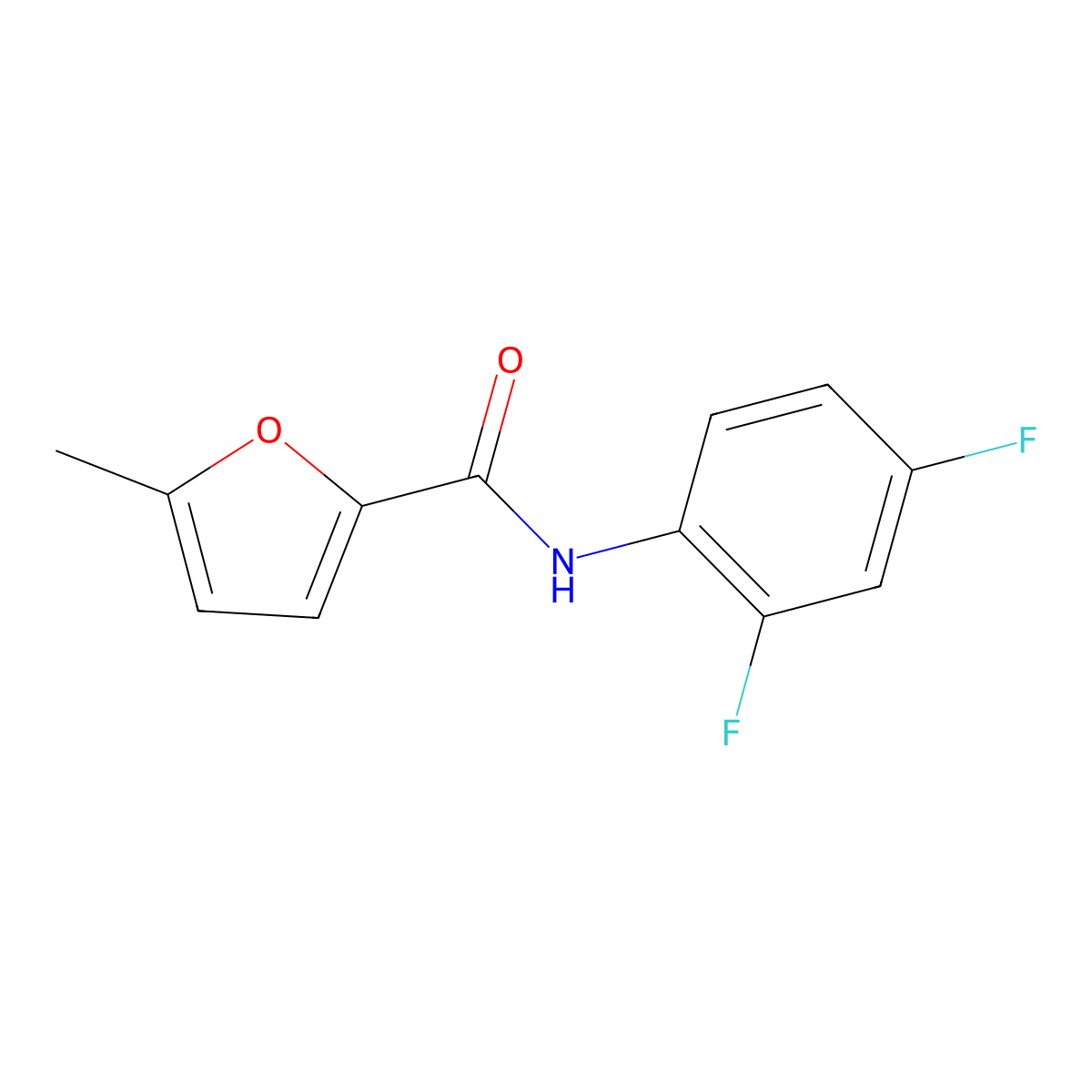 N-(2,4-difluorophenyl)-5-methylfuran-2-carboxamide molecular structure, CAS 550305-84-5