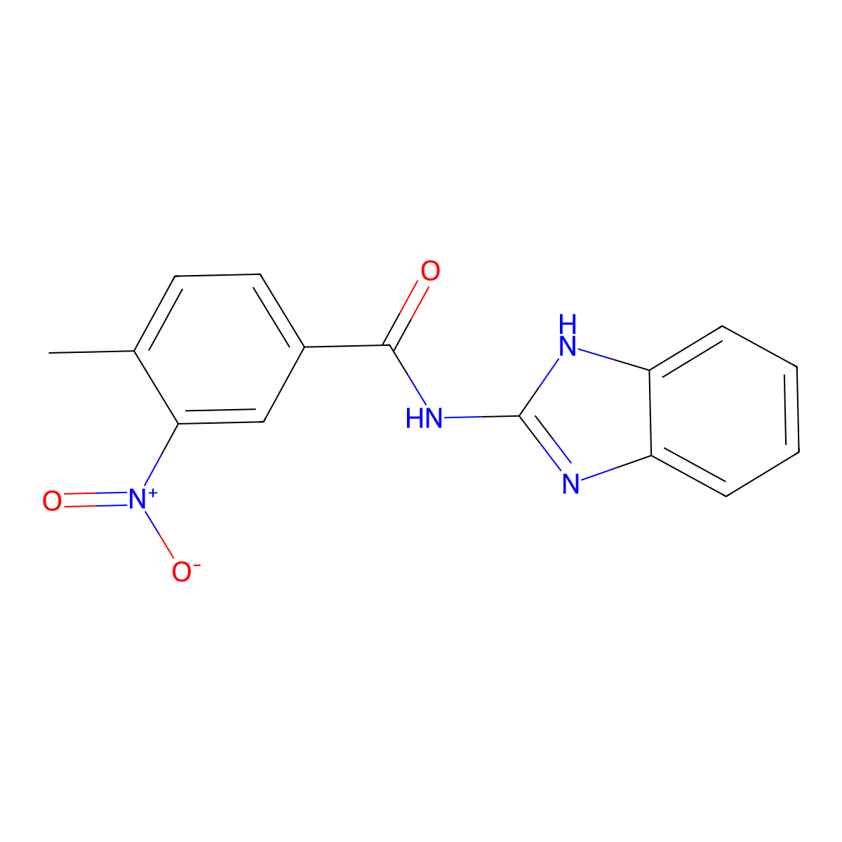N-(1H-1,3-benzodiazol-2-yl)-4-methyl-3-nitrobenzamide molecular structure, CAS 550306-96-2