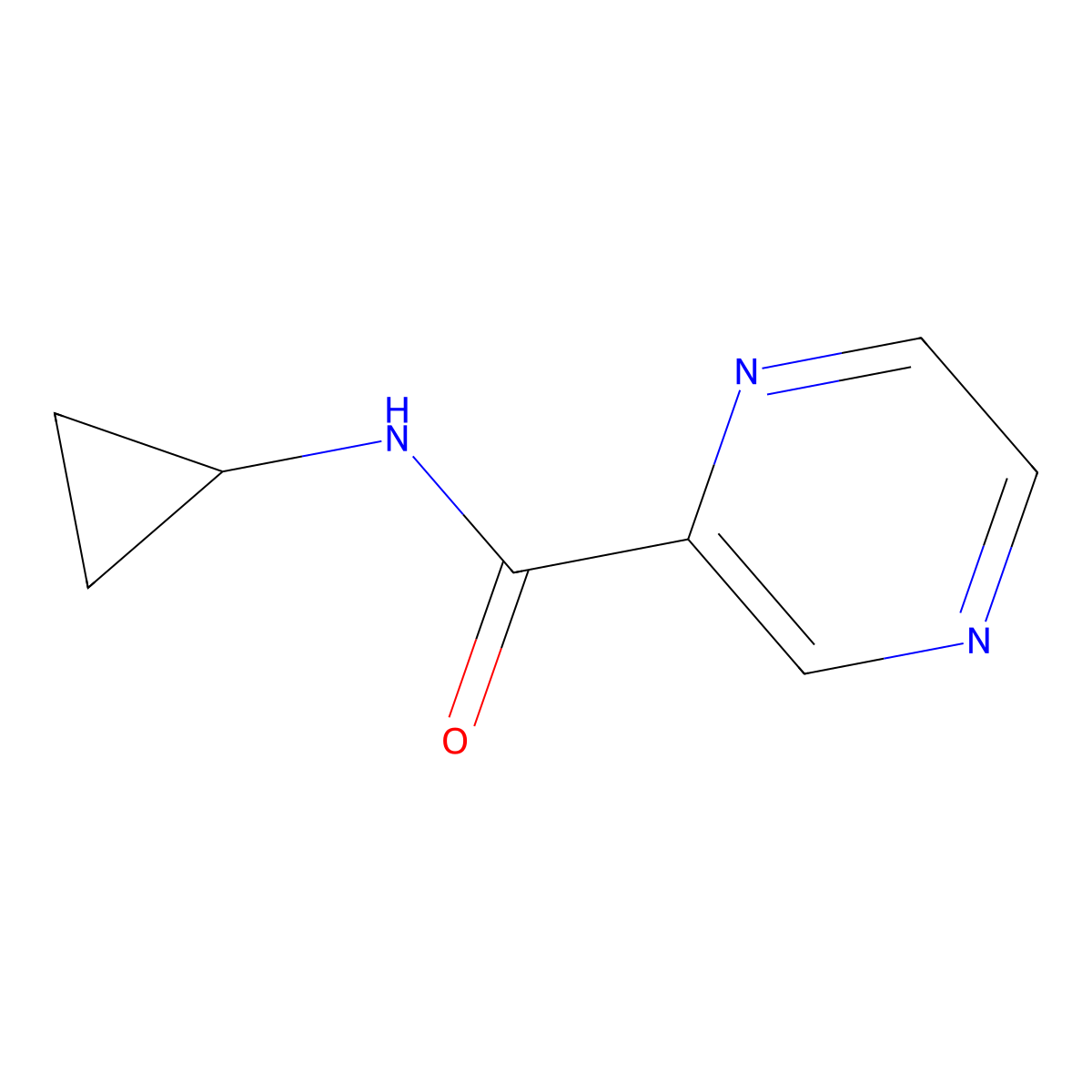 N-cyclopropylpyrazine-2-carboxamide molecular structure, CAS 550307-04-5