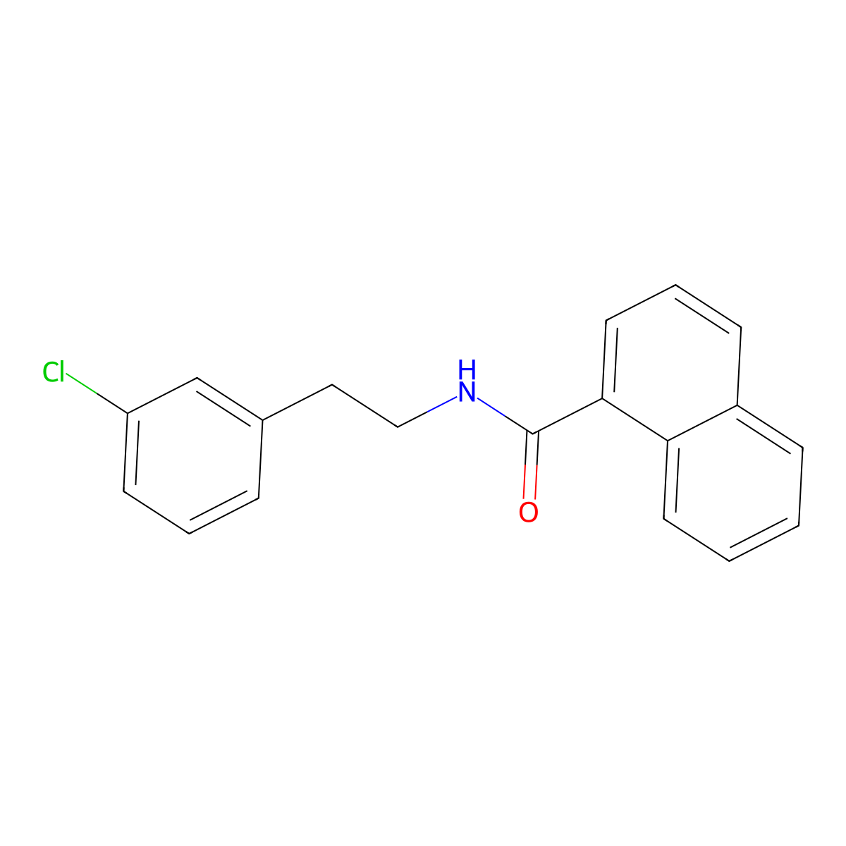 N-[2-(3-chlorophenyl)ethyl]naphthalene-1-carboxamide molecular structure, CAS 550308-02-6