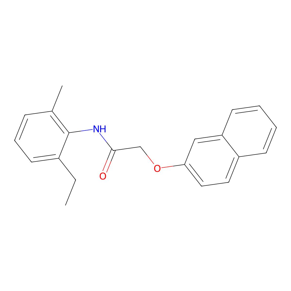 N-(2-ethyl-6-methylphenyl)-2-naphthalen-2-yloxyacetamide molecular structure, CAS 550308-27-5