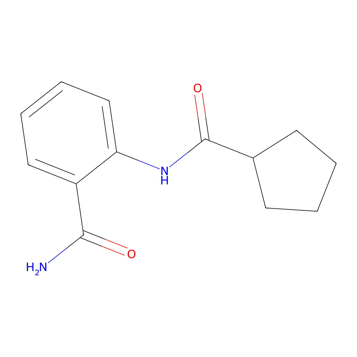 2-(Cyclopentanecarbonylamino)benzamide molecular structure, CAS 550309-90-5