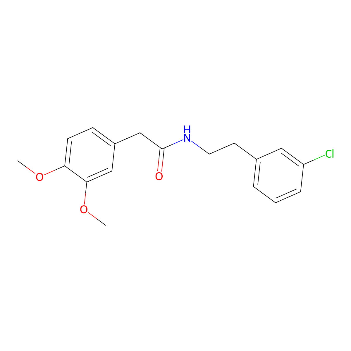 N-[2-(3-chlorophenyl)ethyl]-2-(3,4-dimethoxyphenyl)acetamide molecular structure, CAS 550309-97-2