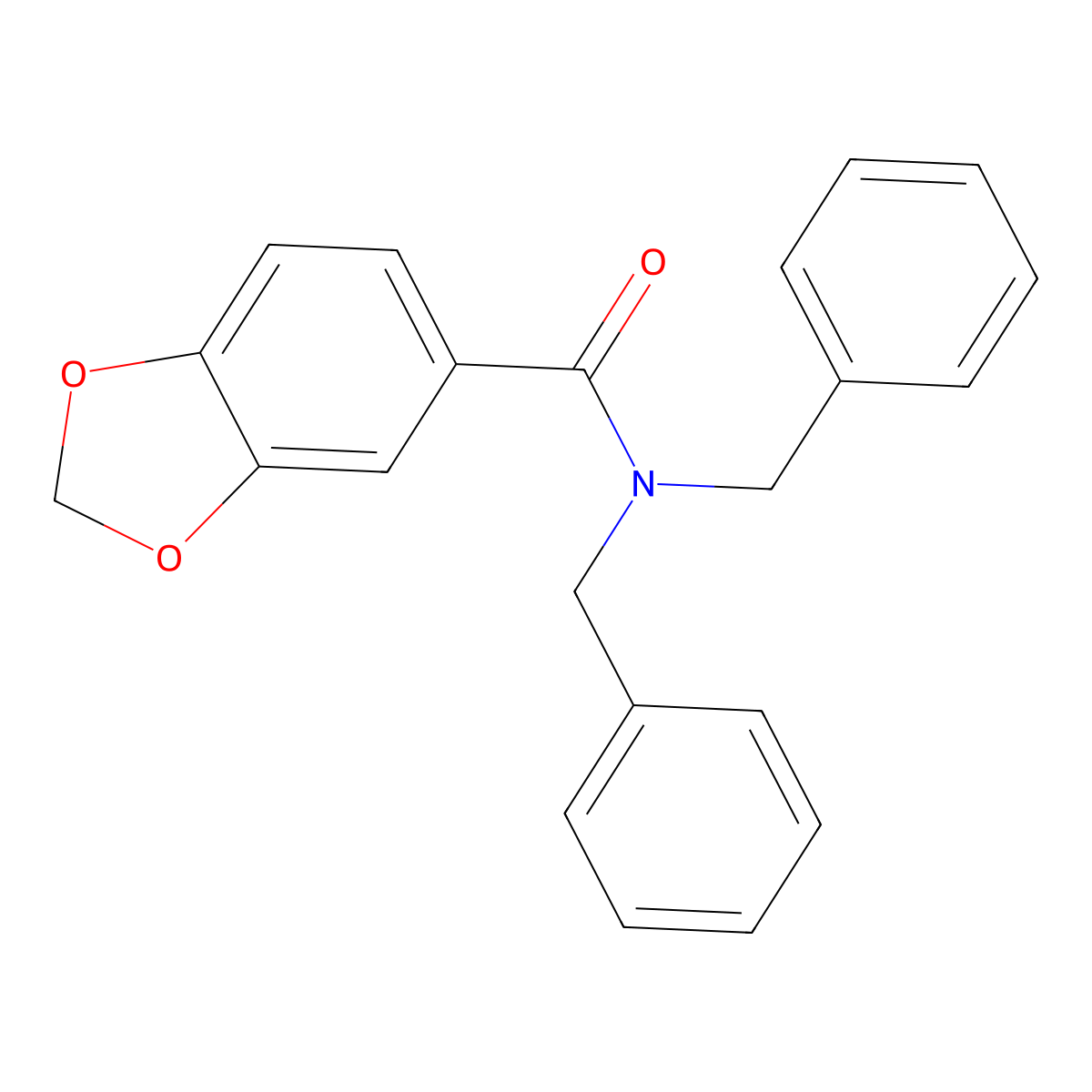 N,N-dibenzyl-1,3-benzodioxole-5-carboxamide molecular structure, CAS 550311-79-0