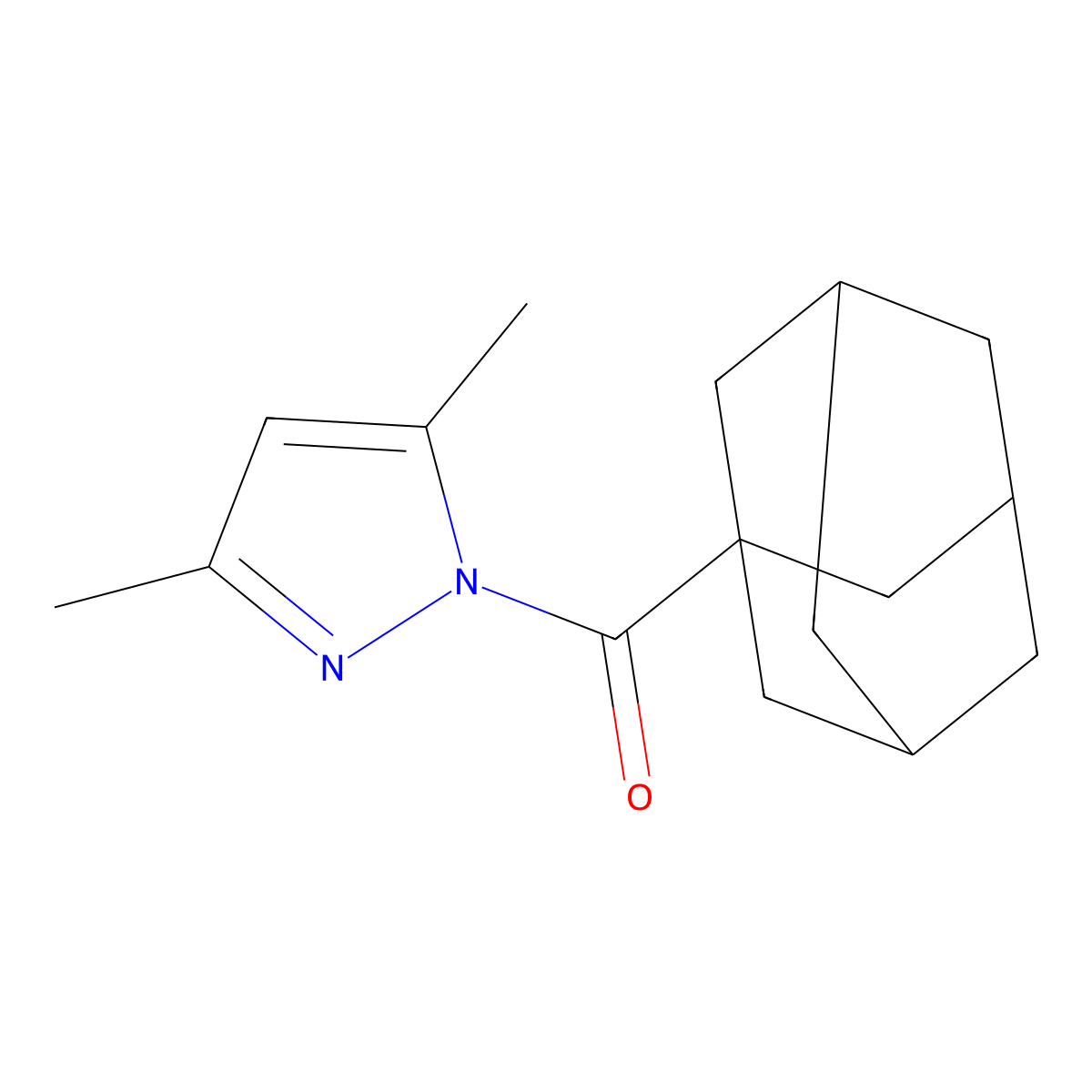 1-Adamantyl-(3,5-dimethylpyrazol-1-yl)methanone molecular structure, CAS 550311-86-9