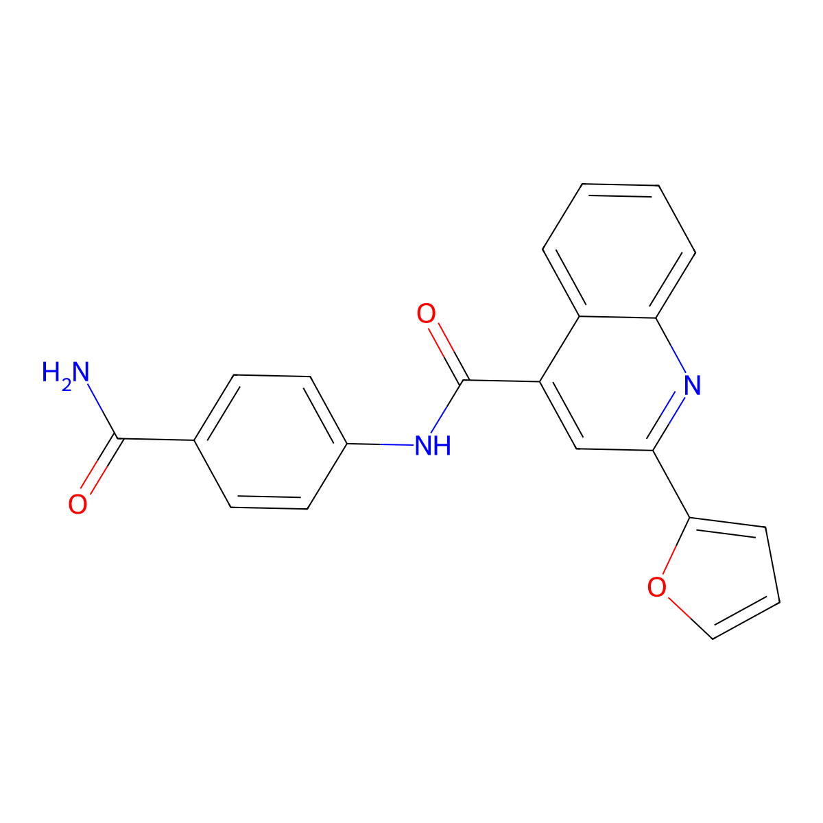 N-(4-carbamoylphenyl)-2-(furan-2-yl)quinoline-4-carboxamide molecular structure, CAS 550311-95-0