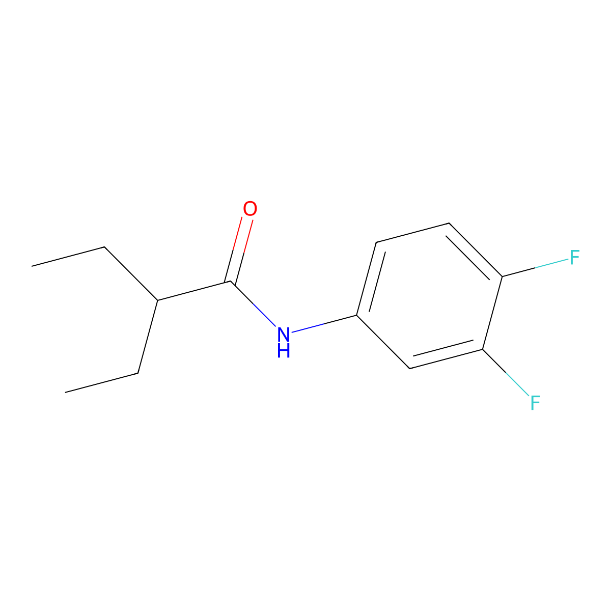 N-(3,4-difluorophenyl)-2-ethylbutanamide molecular structure, CAS 550312-29-3