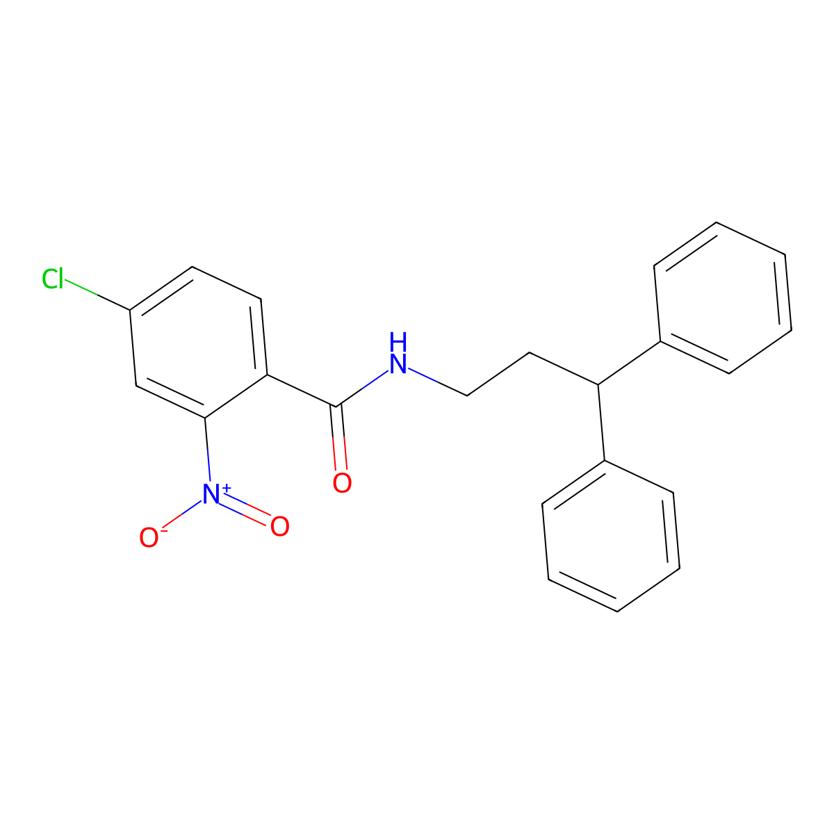 4-chloro-N-(3,3-diphenylpropyl)-2-nitrobenzamide molecular structure, CAS 550313-37-6
