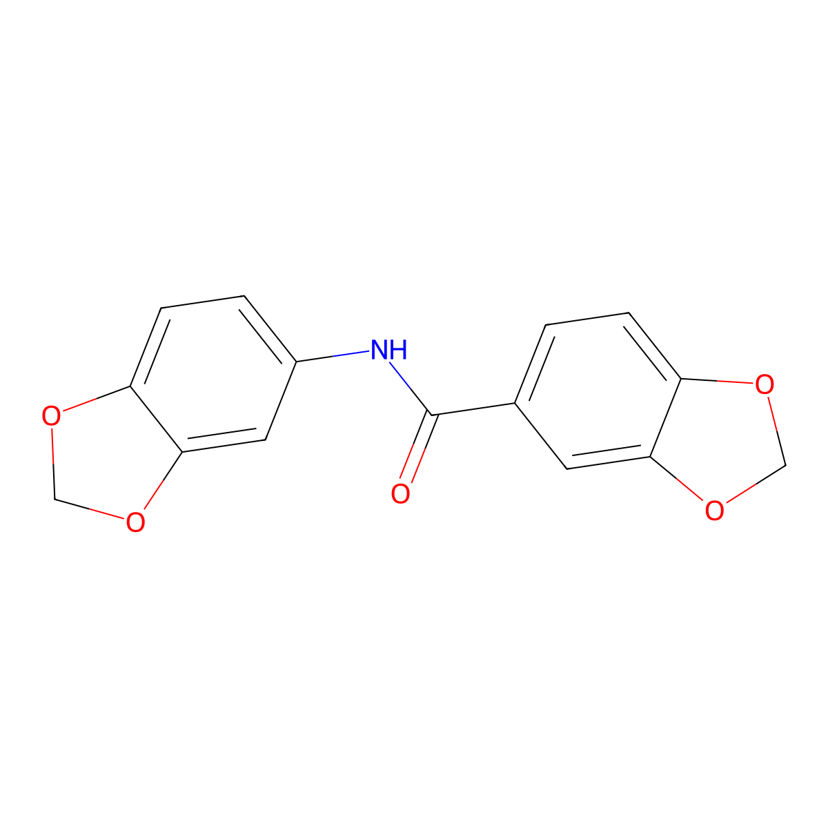 N-(1,3-benzodioxol-5-yl)-1,3-benzodioxole-5-carboxamide molecular structure, CAS 550313-65-0