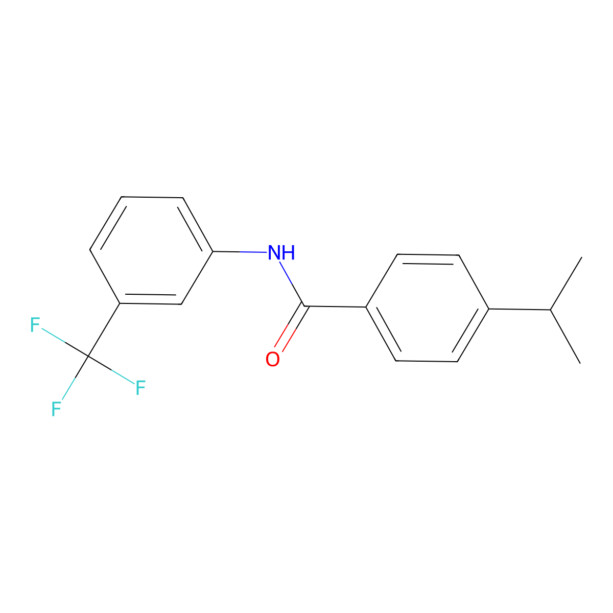 4-propan-2-yl-N-[3-(trifluoromethyl)phenyl]benzamide molecular structure, CAS 550313-95-6