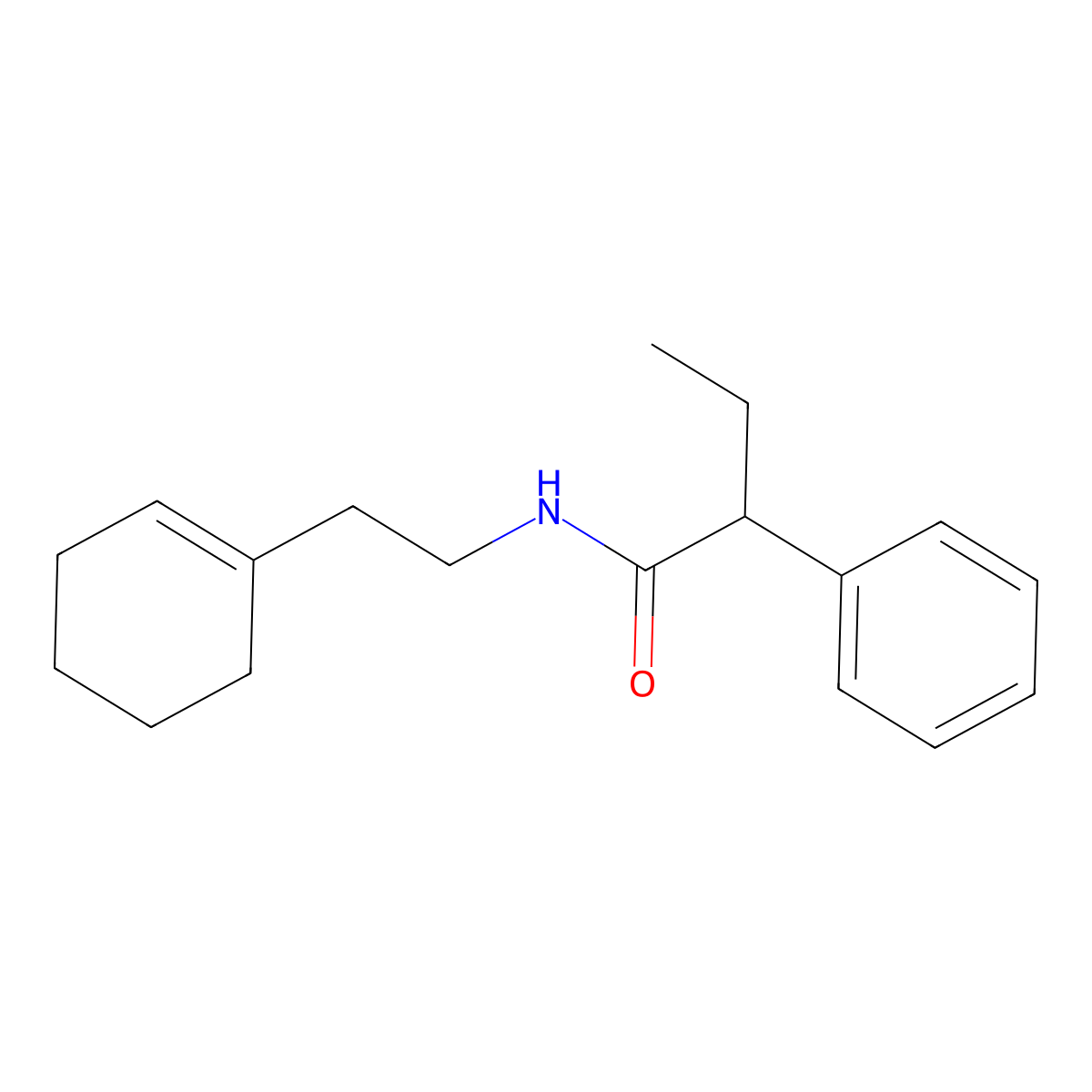 N-[2-(cyclohexen-1-yl)ethyl]-2-phenylbutanamide molecular structure, CAS 550314-30-2