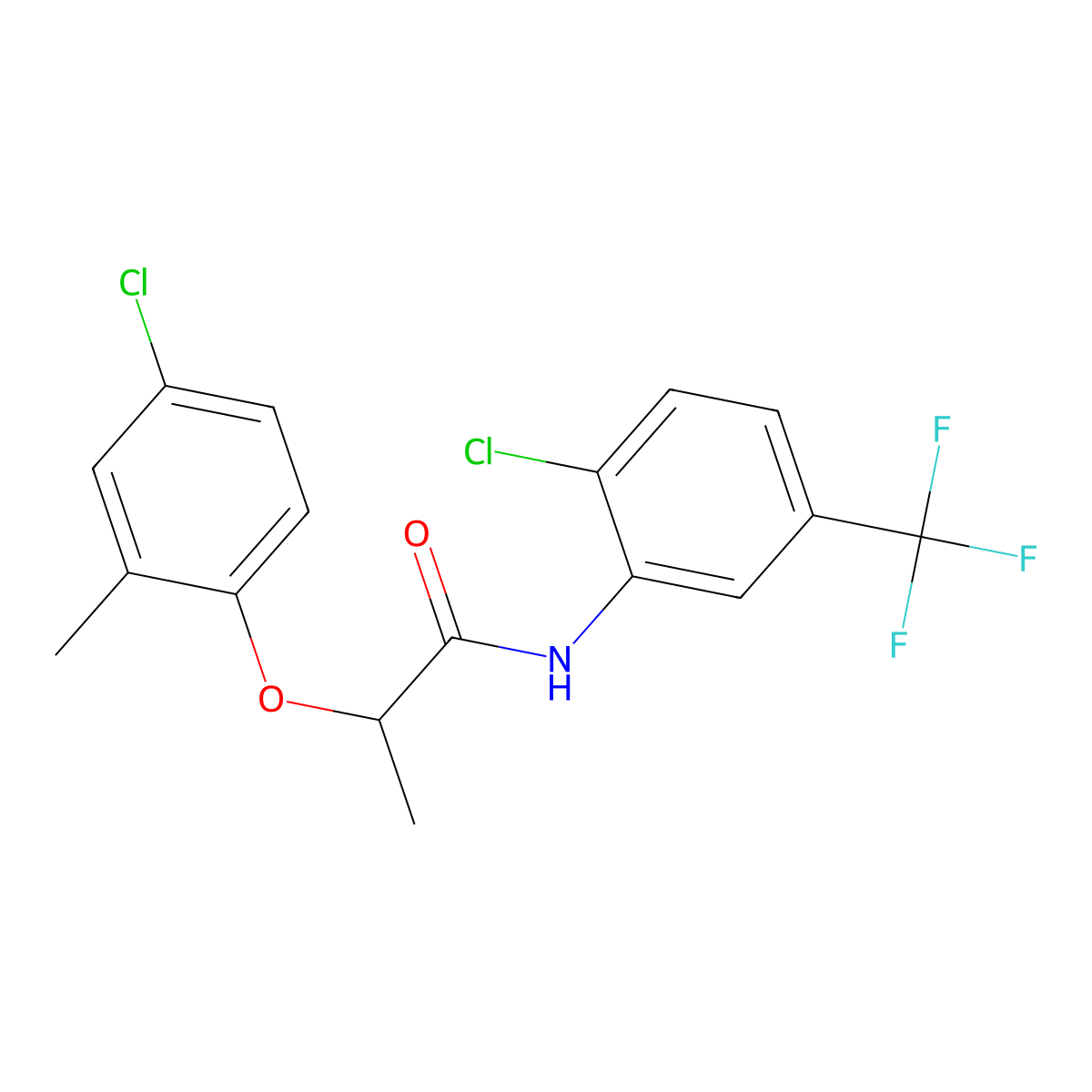 2-(4-chloro-2-methylphenoxy)-N-[2-chloro-5-(trifluoromethyl)phenyl]propanamide molecular structure, CAS 550314-39-1