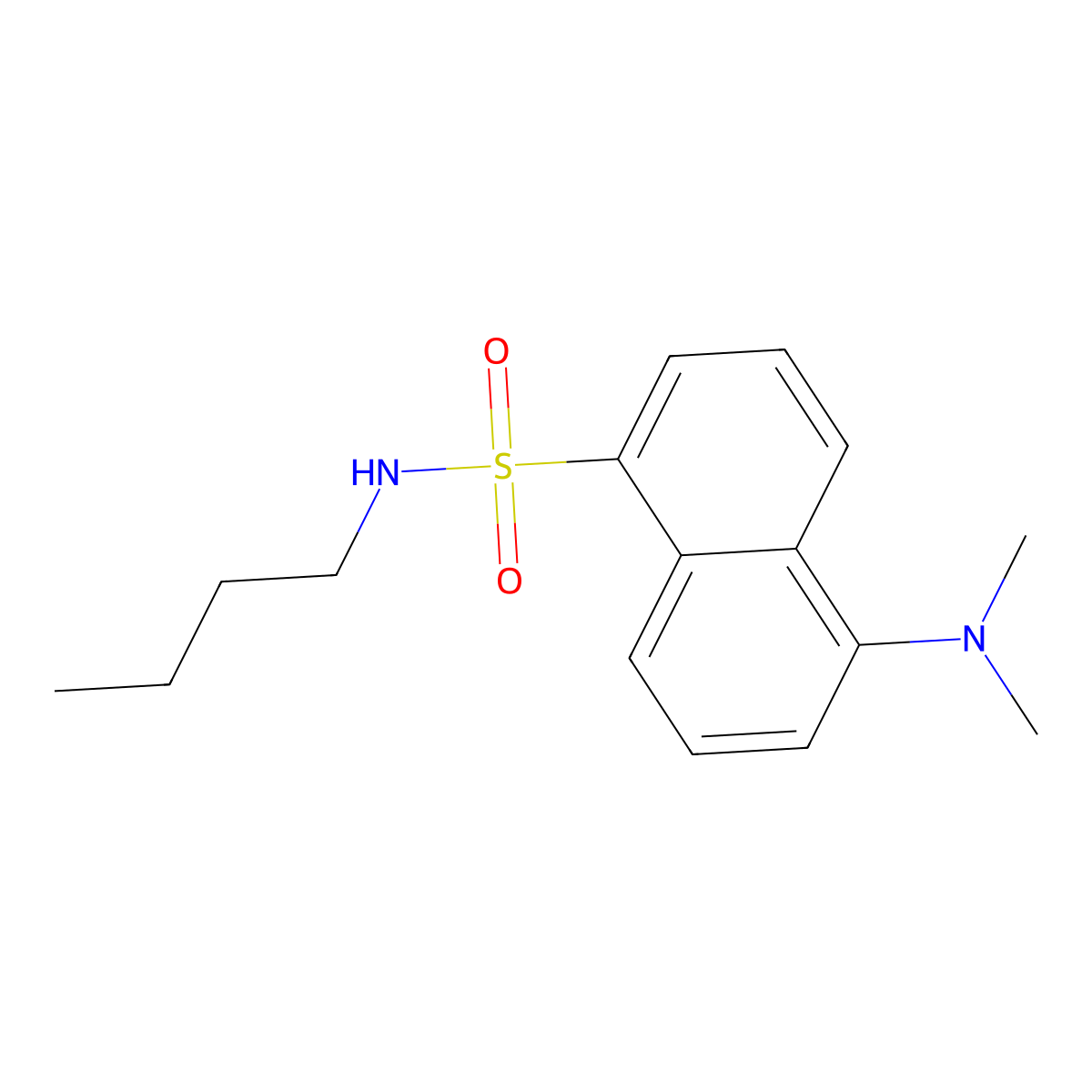 N-butyl-5-(dimethylamino)naphthalene-1-sulfonamide molecular structure, CAS 55032-39-8