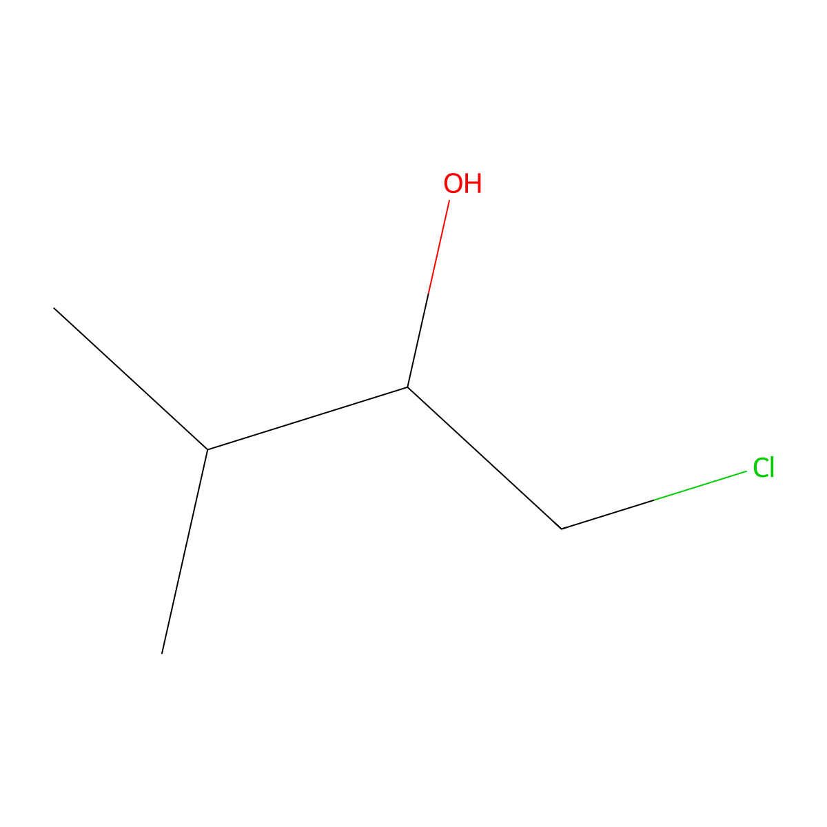 1-Chloro-3-methylbutan-2-ol molecular structure, CAS 55033-10-8