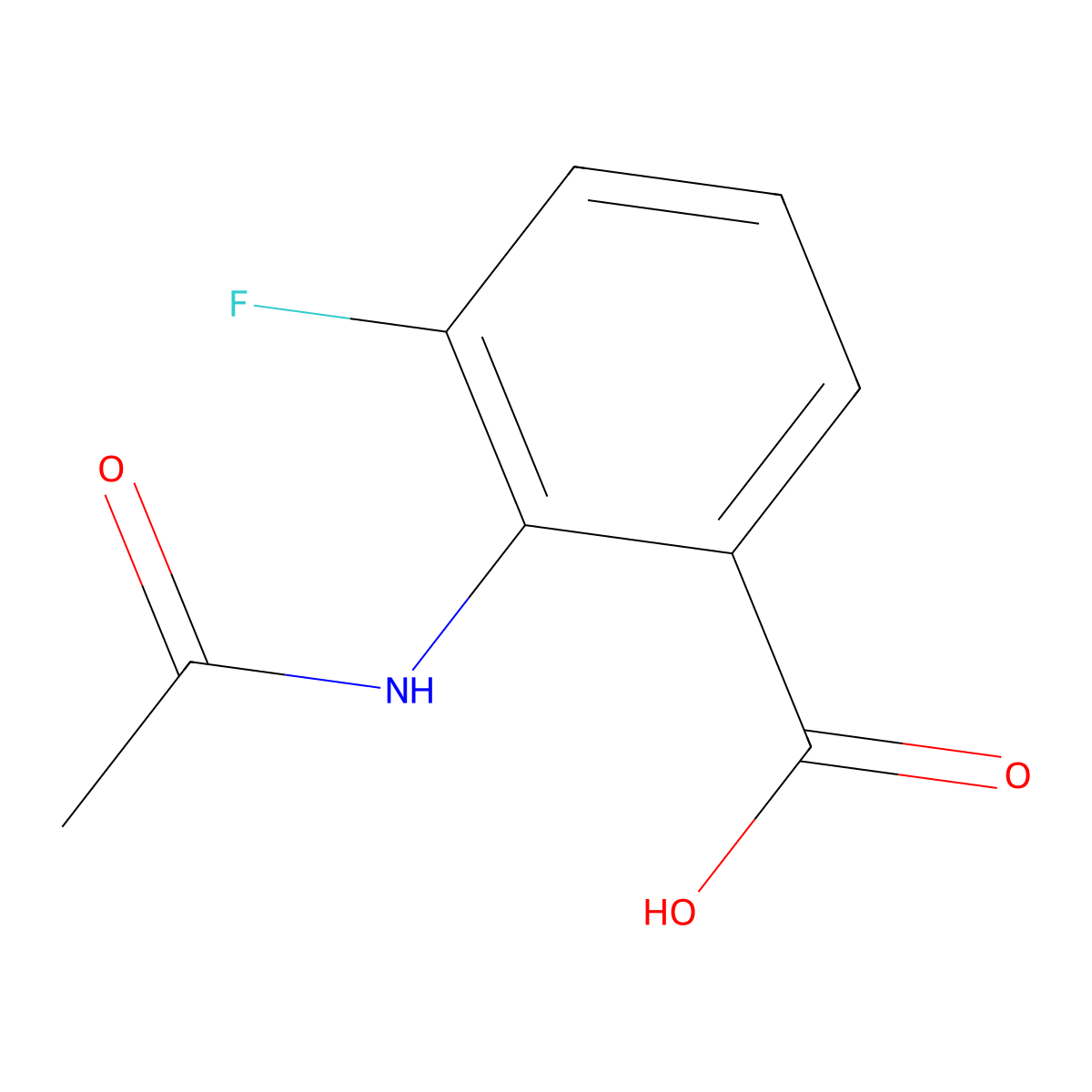 2-Acetamido-3-fluorobenzoic acid molecular structure, CAS 550346-18-4