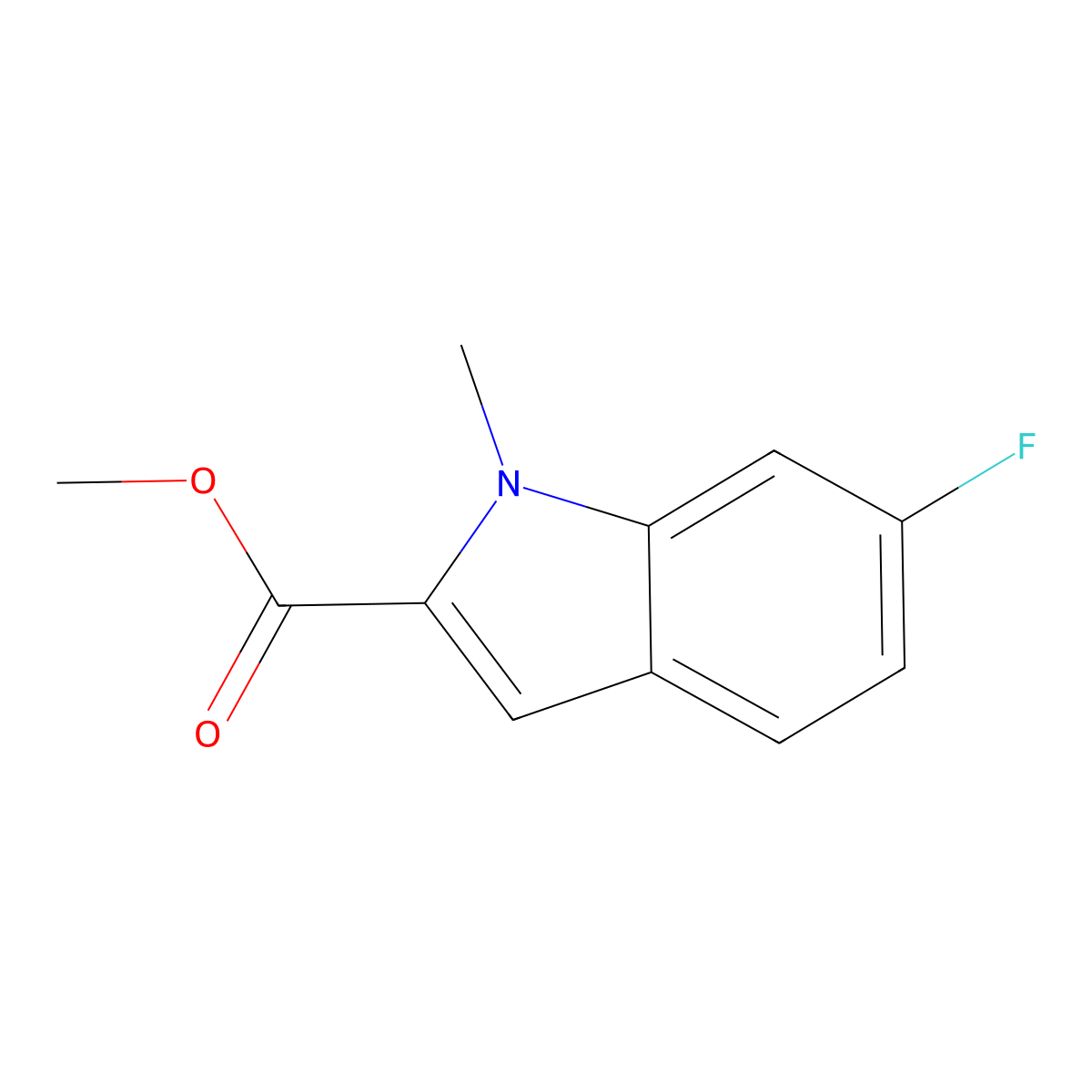 Methyl 6-fluoro-1-methyl-1H-indole-2-carboxylate molecular structure, CAS 550349-31-0