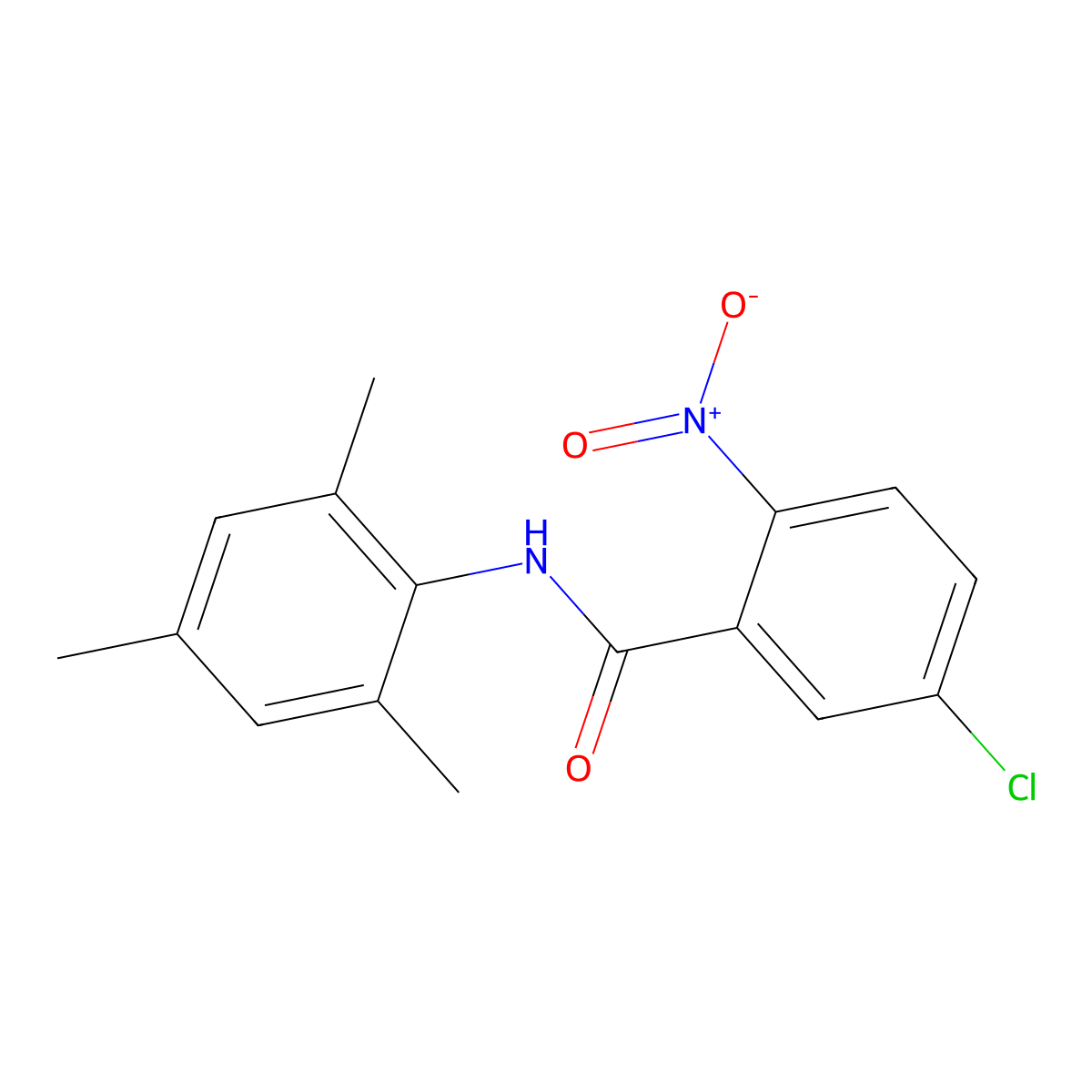 5-chloro-2-nitro-N-(2,4,6-trimethylphenyl)benzamide molecular structure, CAS 550351-04-7