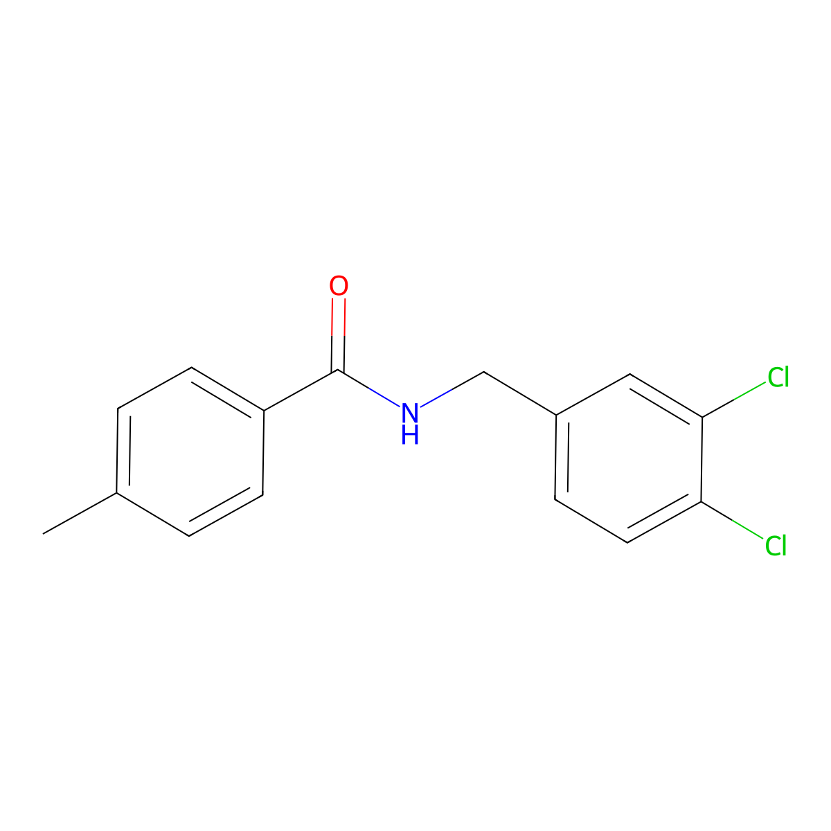 N-[(3,4-dichlorophenyl)methyl]-4-methylbenzamide molecular structure, CAS 550351-18-3