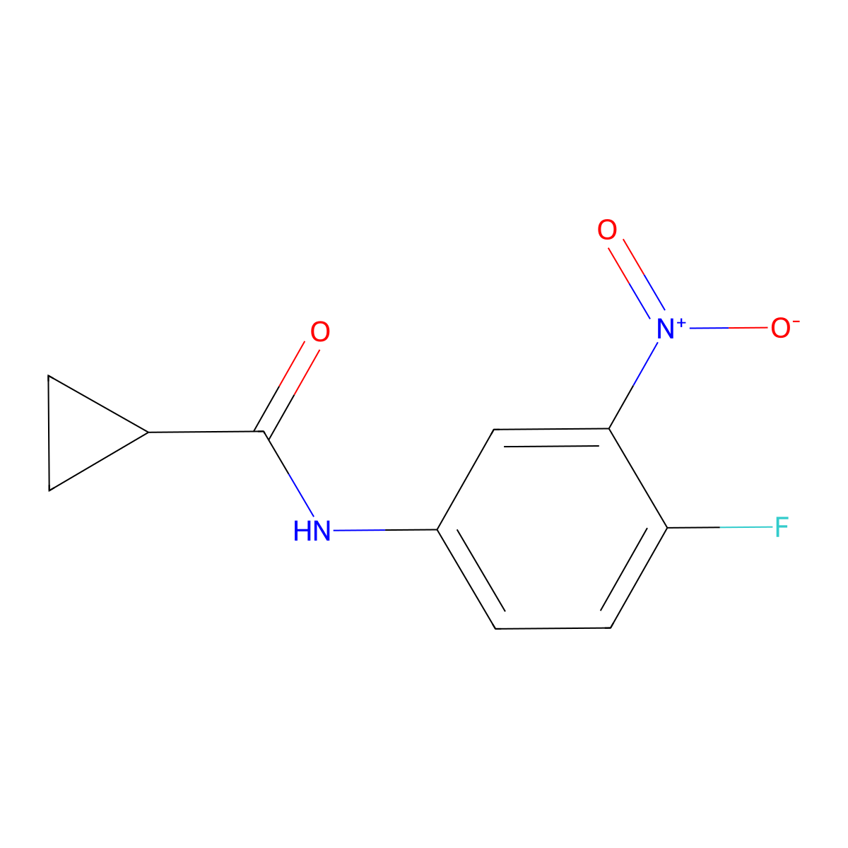 N-(4-fluoro-3-nitrophenyl)cyclopropanecarboxamide molecular structure, CAS 550351-25-2