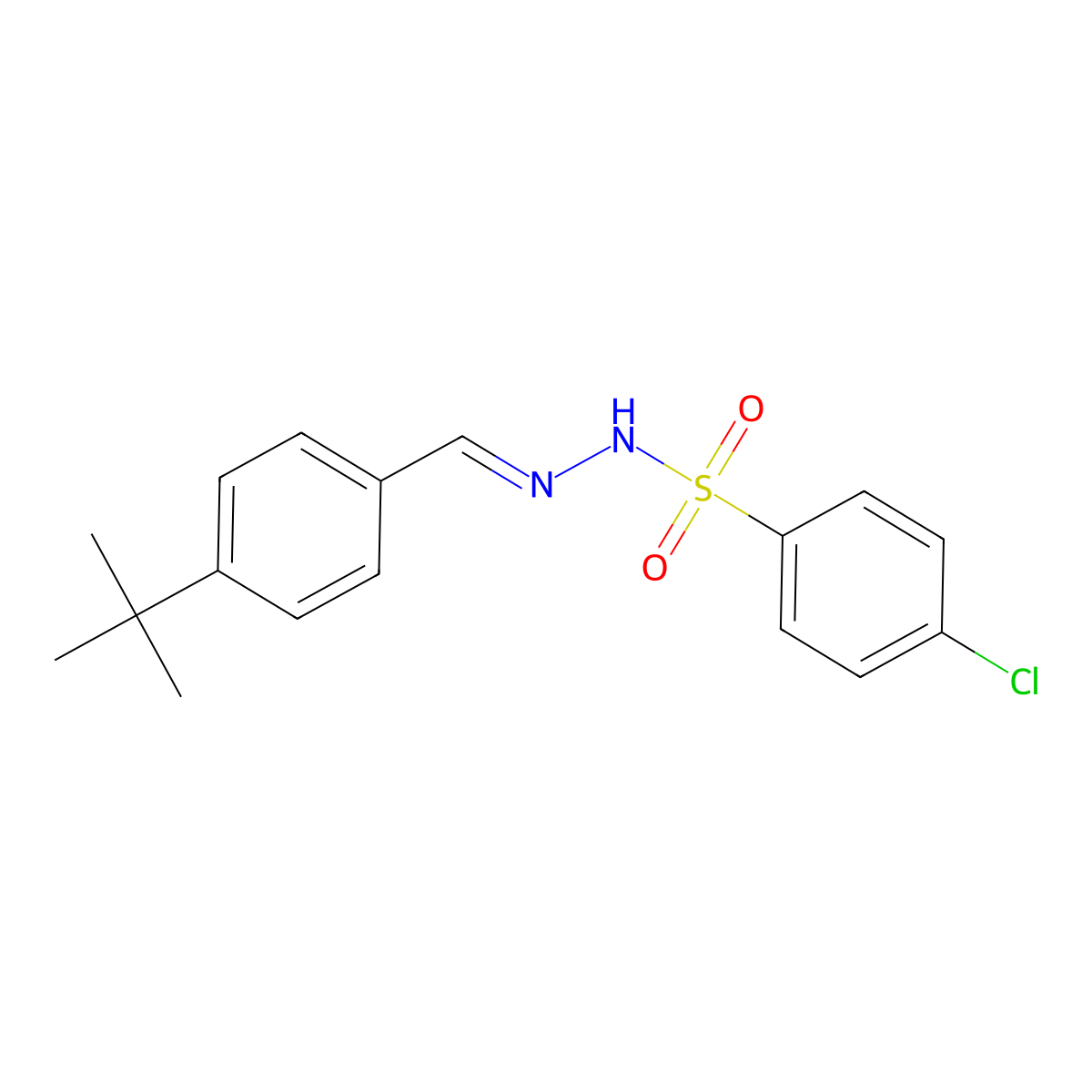 N'-(4-tert-butylbenzylidene)-4-chlorobenzenesulfonohydrazide molecular structure, CAS 550351-44-5