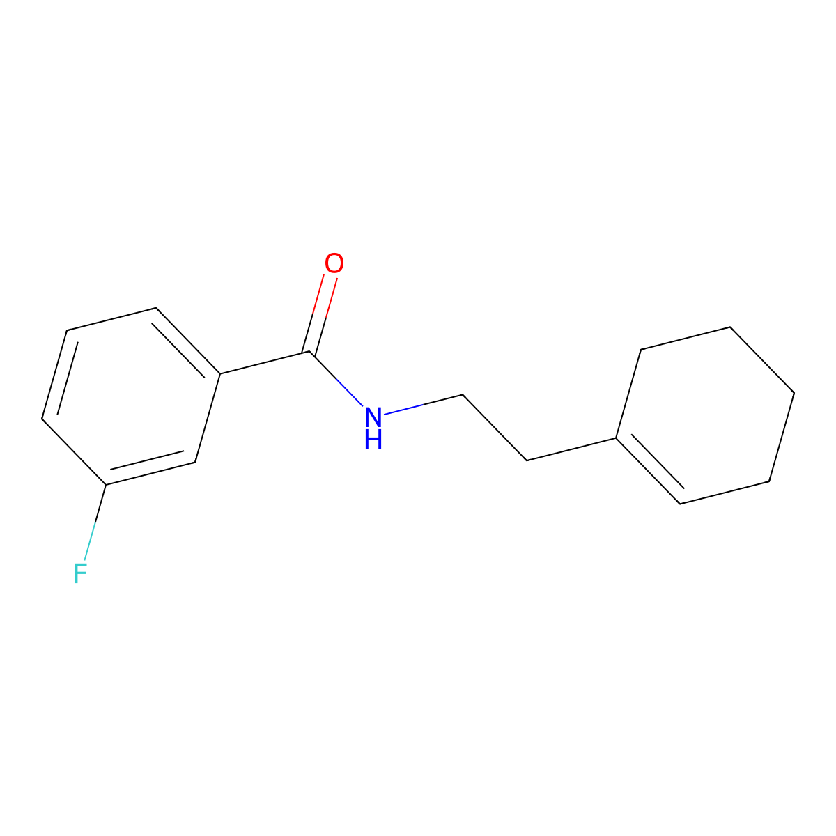 N-[2-(cyclohexen-1-yl)ethyl]-3-fluorobenzamide molecular structure, CAS 550351-70-7