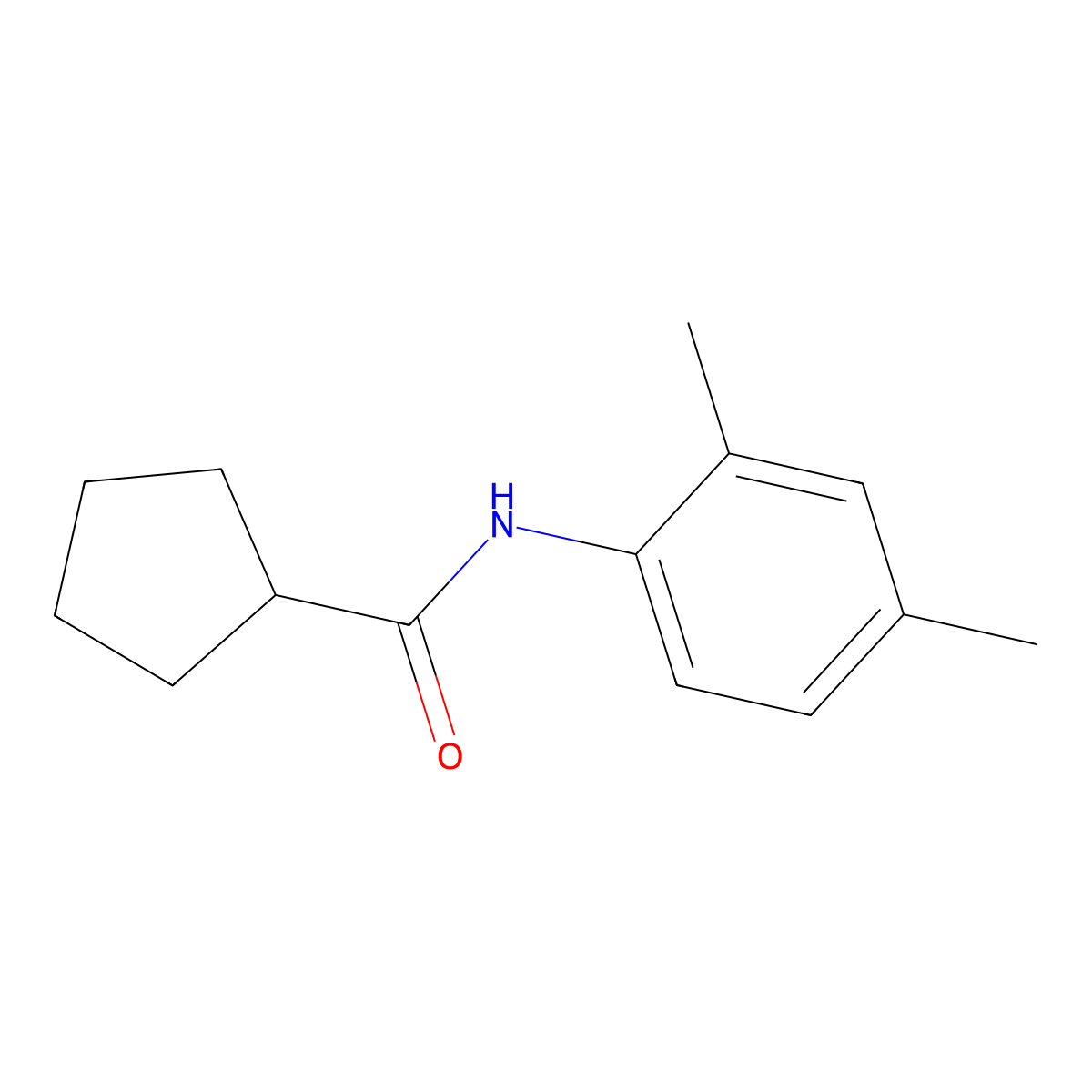 N-(2,4-dimethylphenyl)cyclopentanecarboxamide molecular structure, CAS 550352-20-0