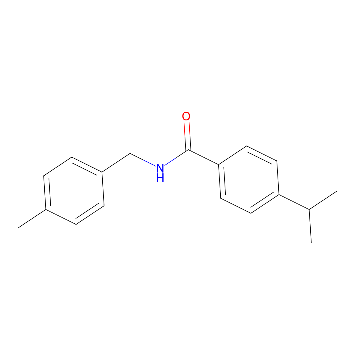N-[(4-methylphenyl)methyl]-4-propan-2-ylbenzamide molecular structure, CAS 550352-21-1