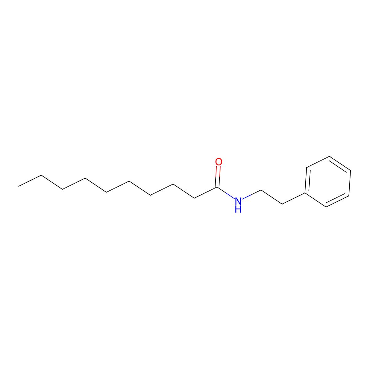N-(2-phenylethyl)decanamide molecular structure, CAS 550352-31-3