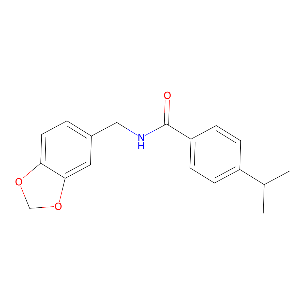 N-(1,3-benzodioxol-5-ylmethyl)-4-propan-2-ylbenzamide molecular structure, CAS 550352-47-1