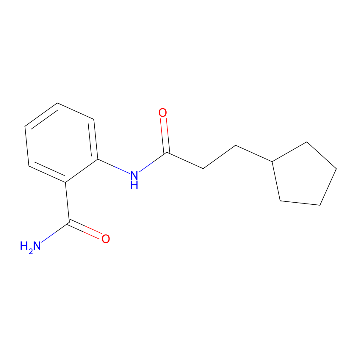 2-(3-Cyclopentylpropanoylamino)benzamide molecular structure, CAS 550353-07-6