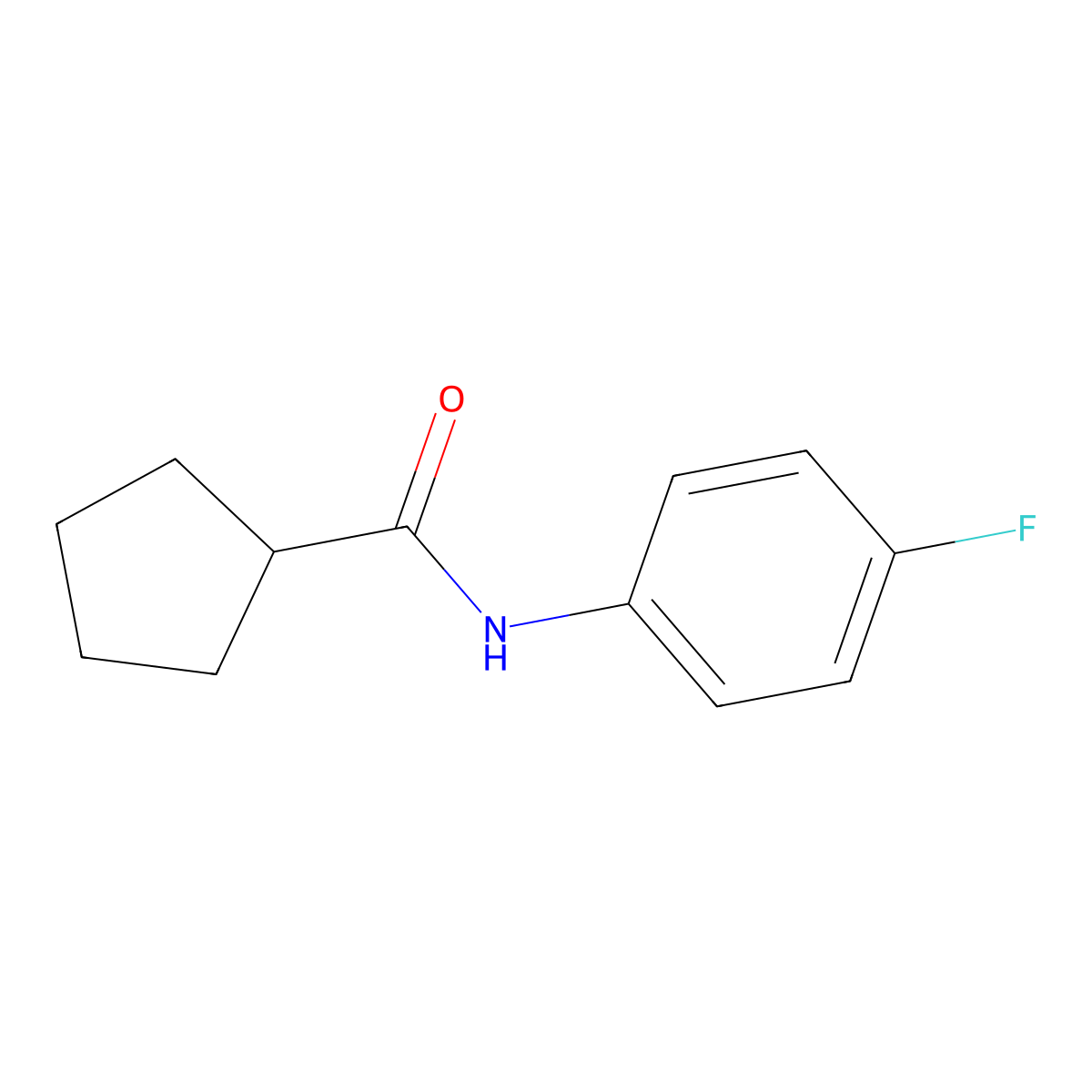 N-(4-fluorophenyl)cyclopentanecarboxamide molecular structure, CAS 550353-49-6