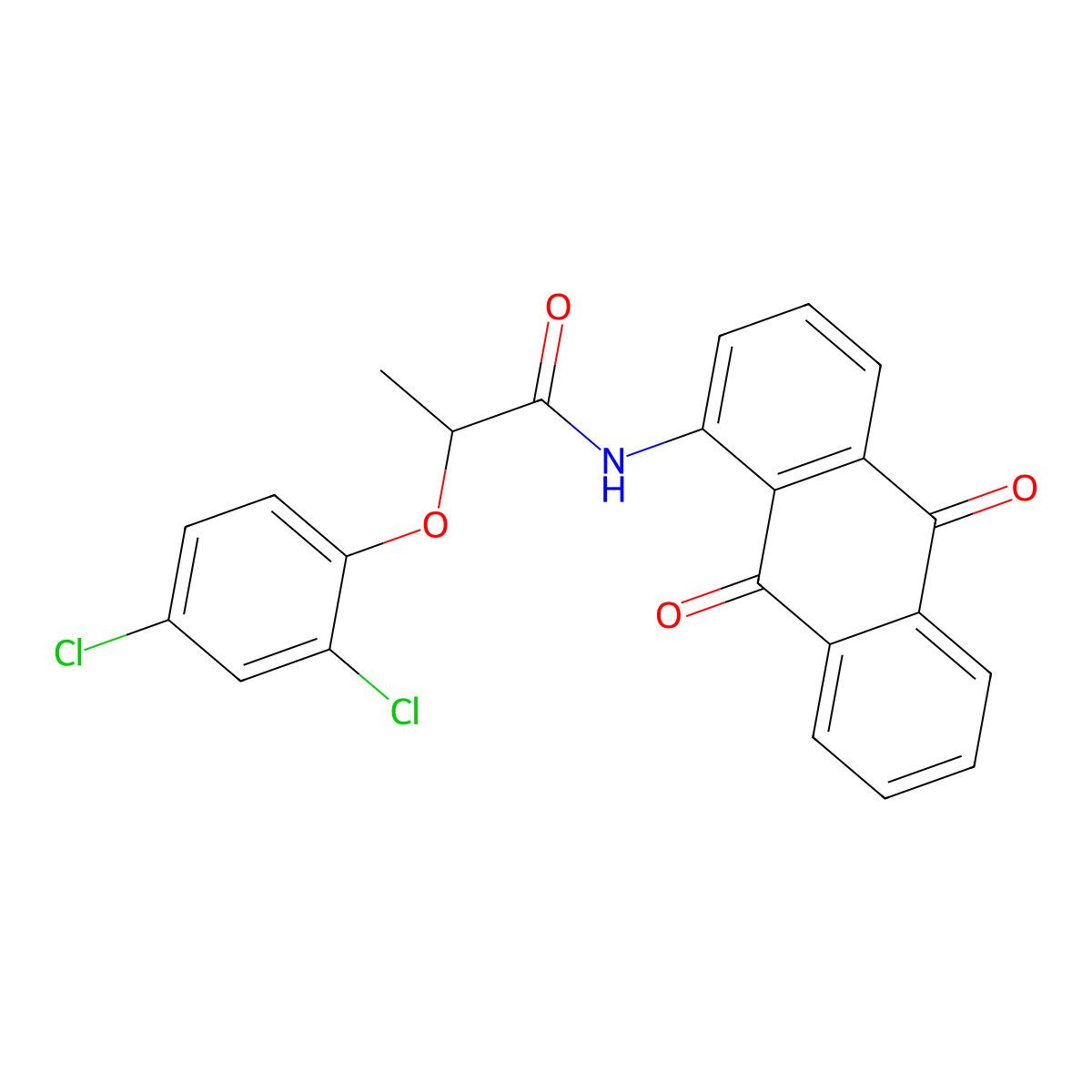 2-(2,4-dichlorophenoxy)-N-(9,10-dioxoanthracen-1-yl)propanamide molecular structure, CAS 550353-97-4