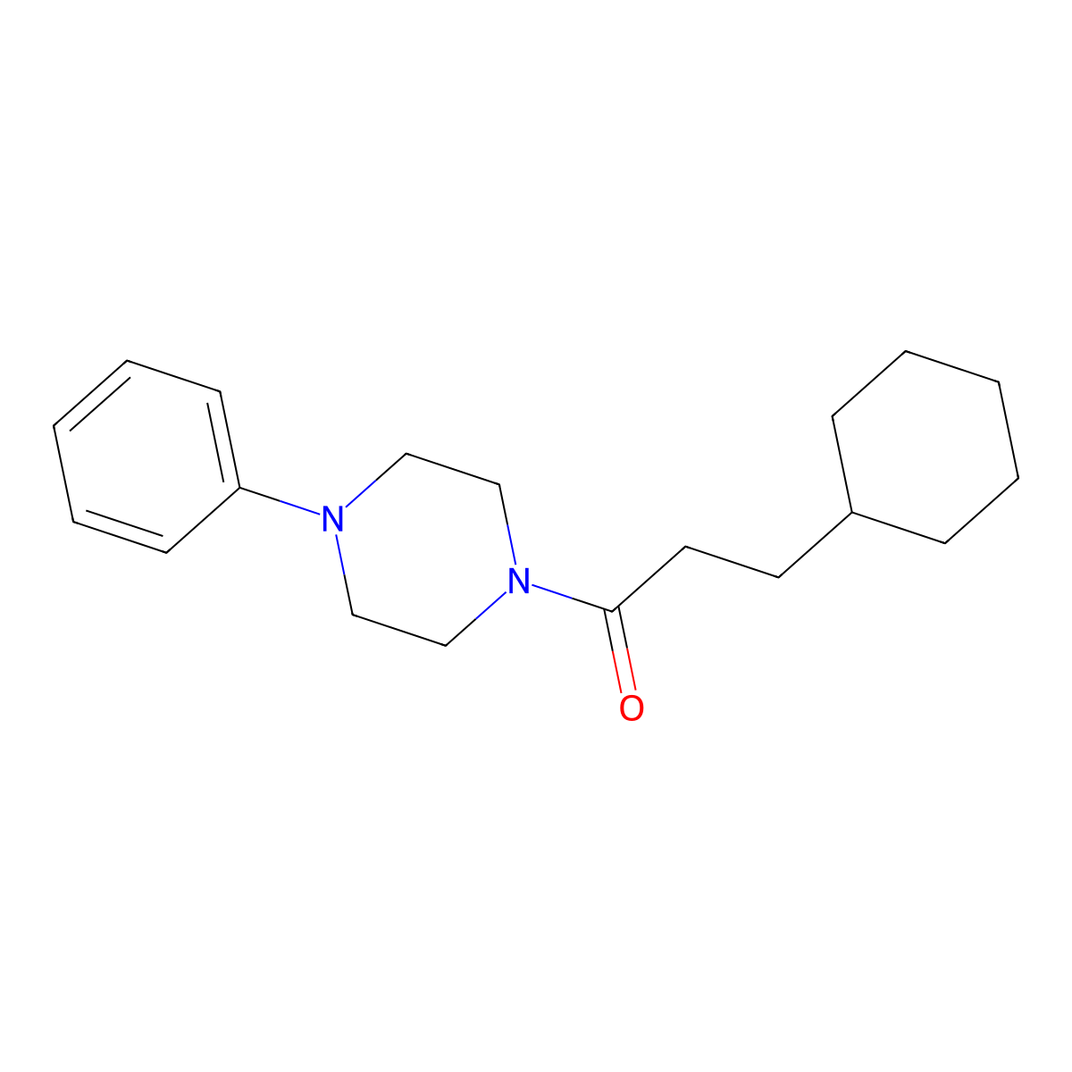 3-Cyclohexyl-1-(4-phenylpiperazin-1-yl)propan-1-one molecular structure, CAS 550354-26-2