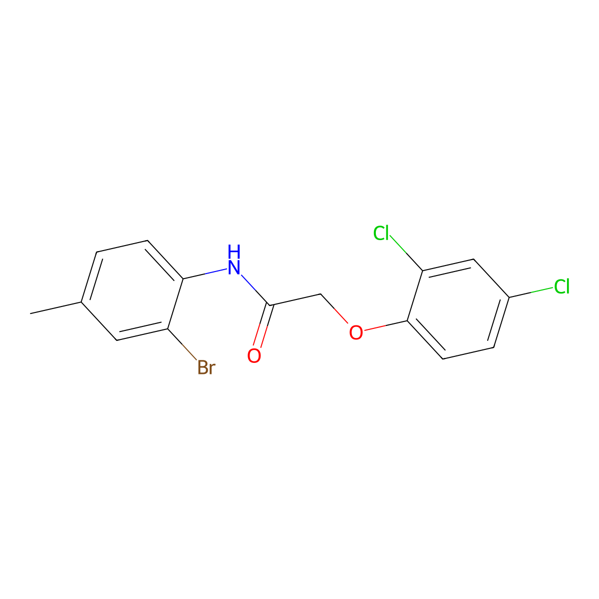N-(2-bromo-4-methylphenyl)-2-(2,4-dichlorophenoxy)acetamide molecular structure, CAS 550354-99-9