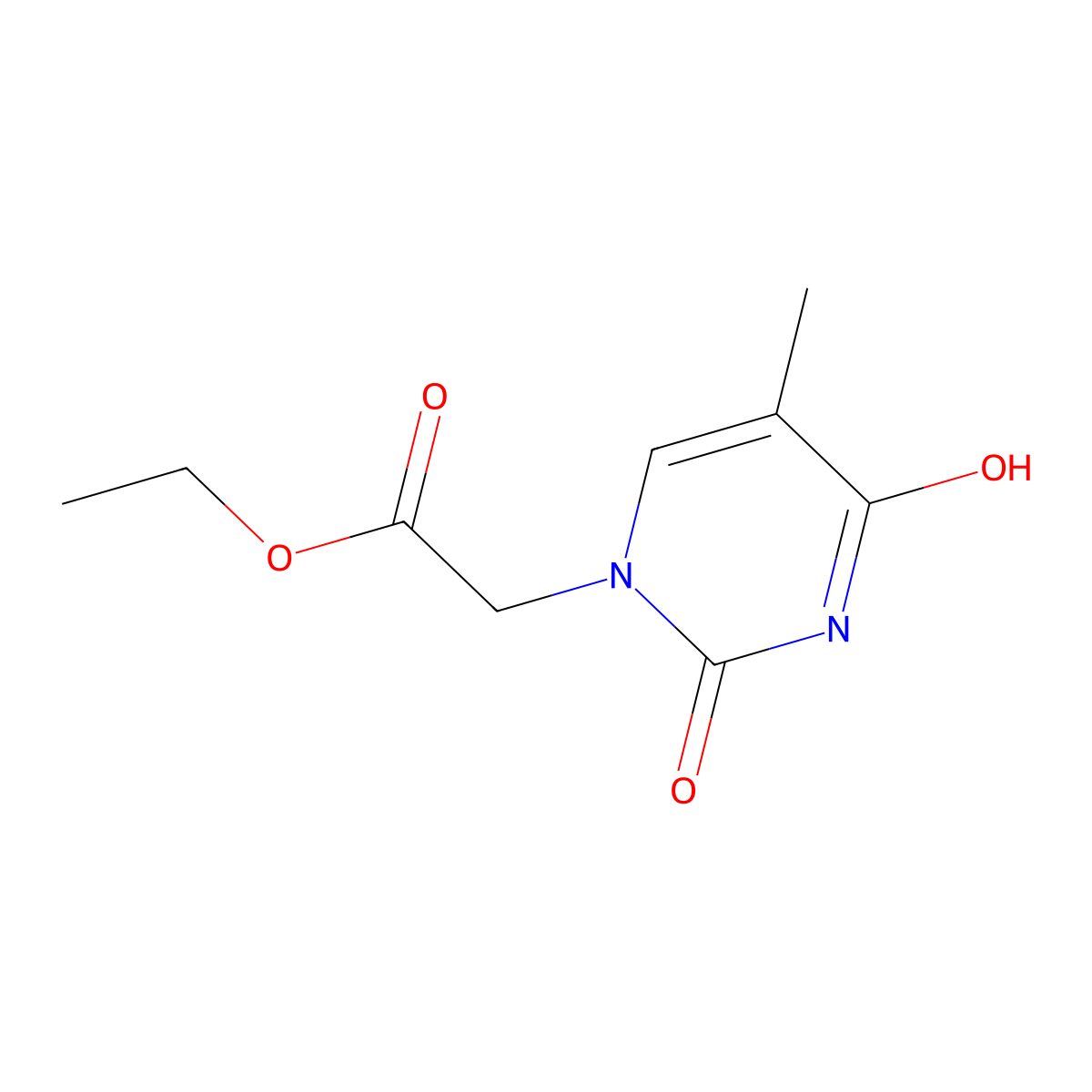 Ethyl 2-(5-methyl-2,4-dioxopyrimidin-1-yl)acetate molecular structure, CAS 55036-34-5
