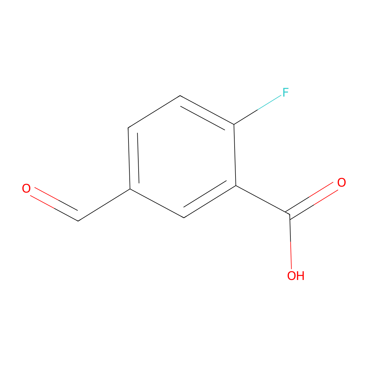2-Fluoro-5-formylbenzoic acid molecular structure, CAS 550363-85-4