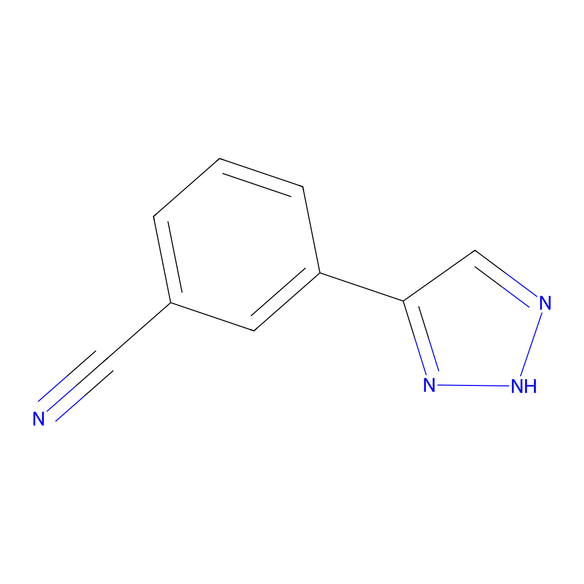 3-(2H-1,2,3-Triazol-4-yl)benzonitrile molecular structure, CAS 550364-01-7