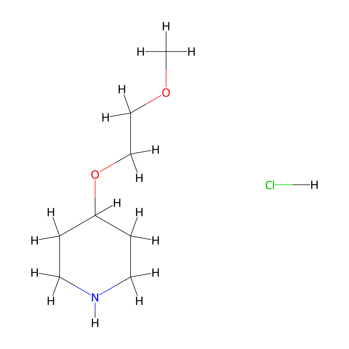 4-(2-Methoxyethoxy)piperidine hydrochloride molecular structure, CAS 550369-96-5