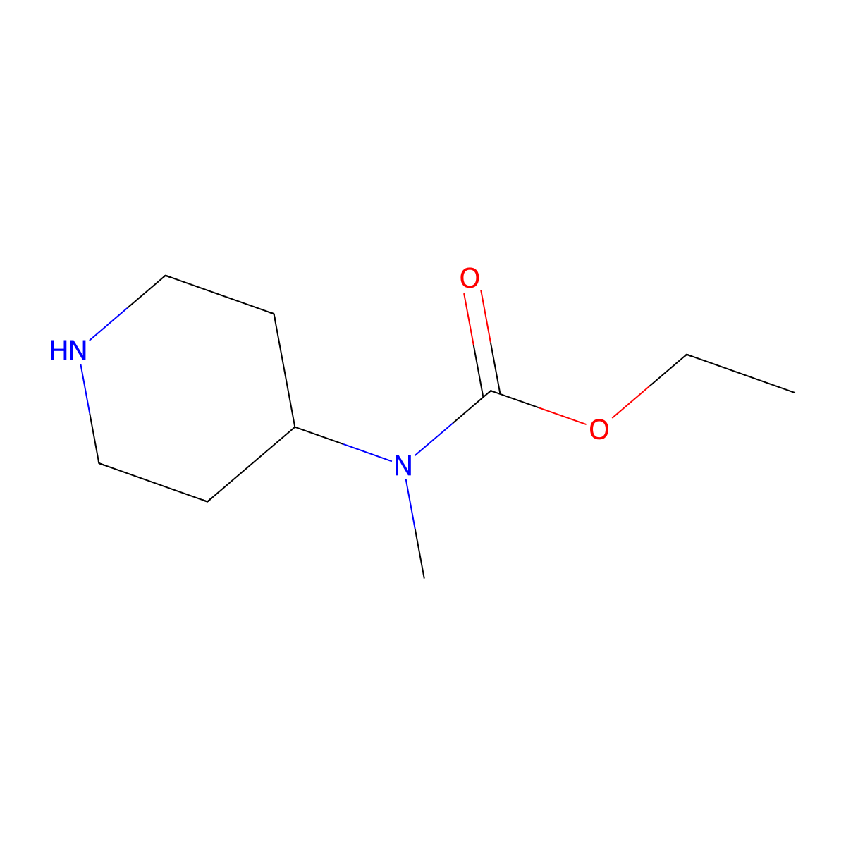 Ethyl N-methyl-N-(piperidin-4-YL)carbamate molecular structure, CAS 550369-98-7
