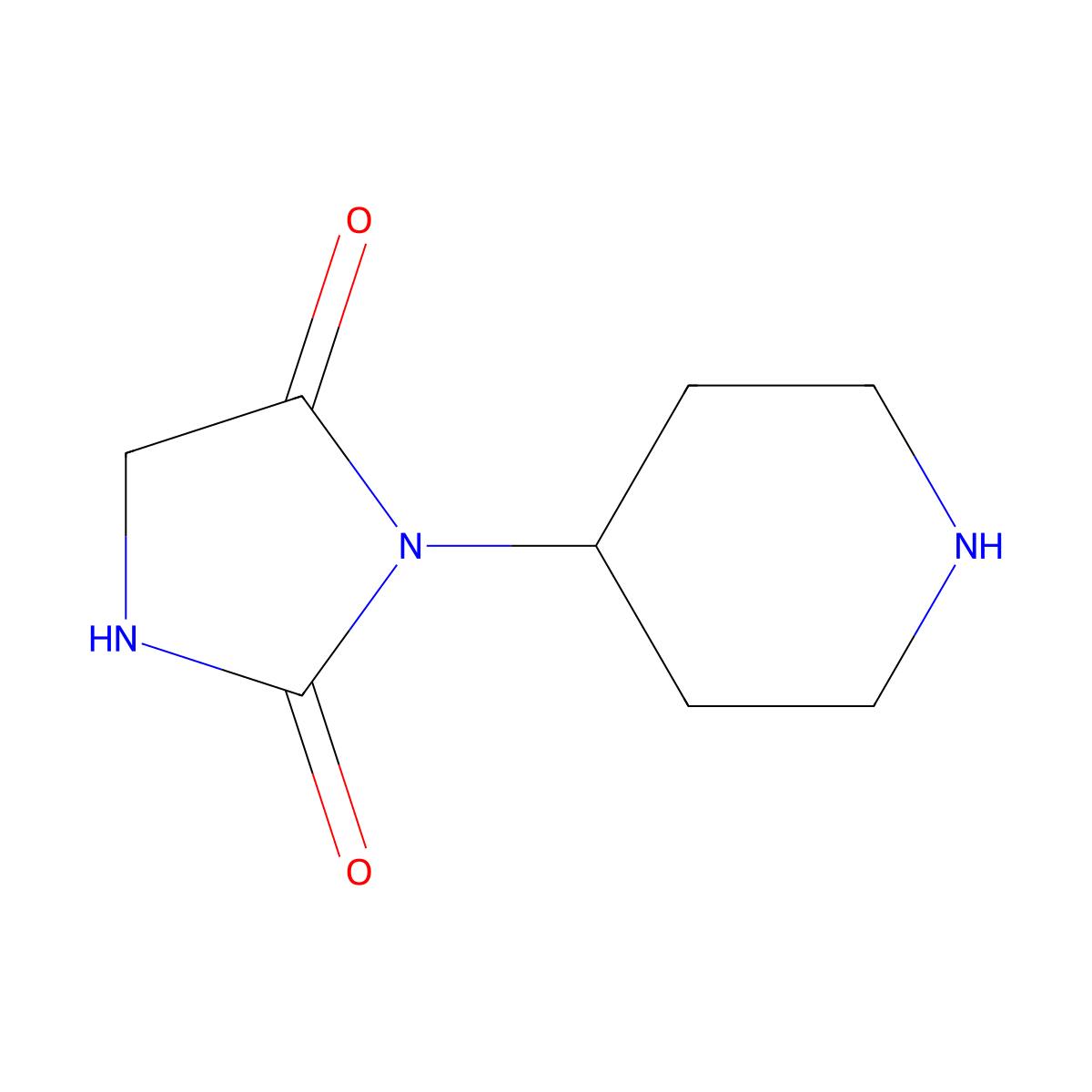 3-(4-Piperidinyl)-2,4-imidazolidinedione molecular structure, CAS 550369-99-8