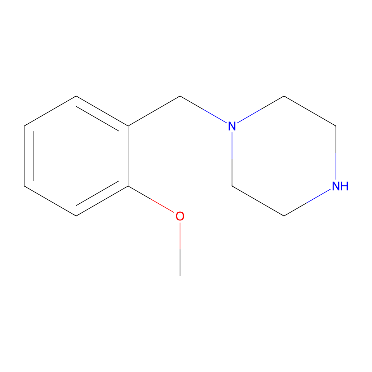 1-((2-Methoxyphenyl)methyl)piperazine molecular structure, CAS 55037-81-5