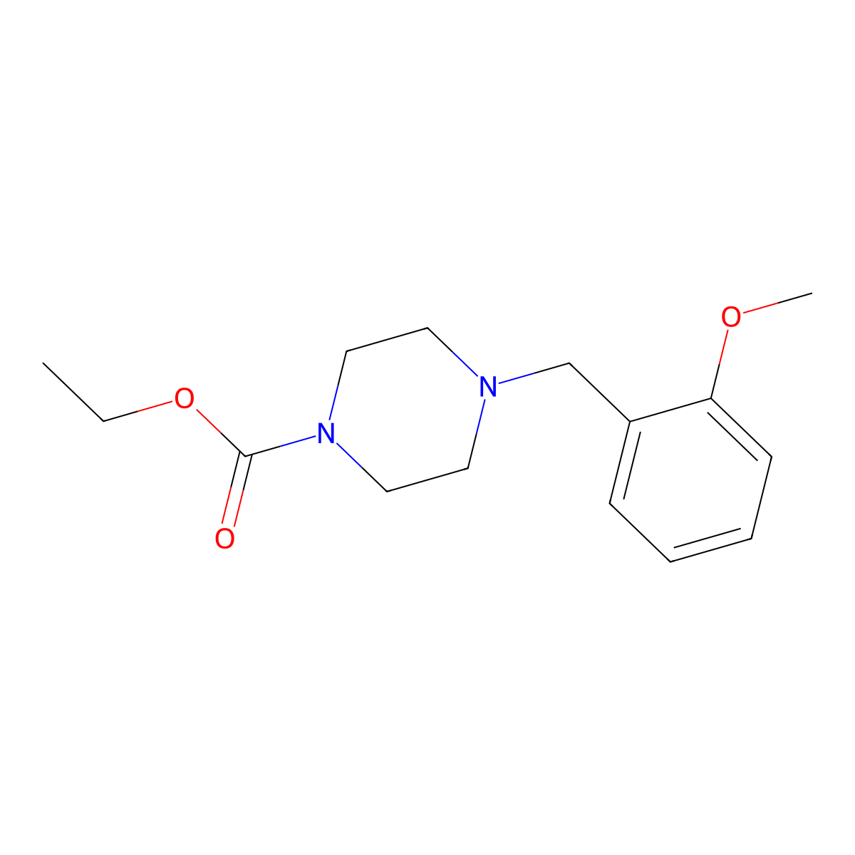 1-Piperazinecarboxylic acid, 4-[(2-methoxyphenyl)methyl]-, ethyl ester molecular structure, CAS 55037-82-6