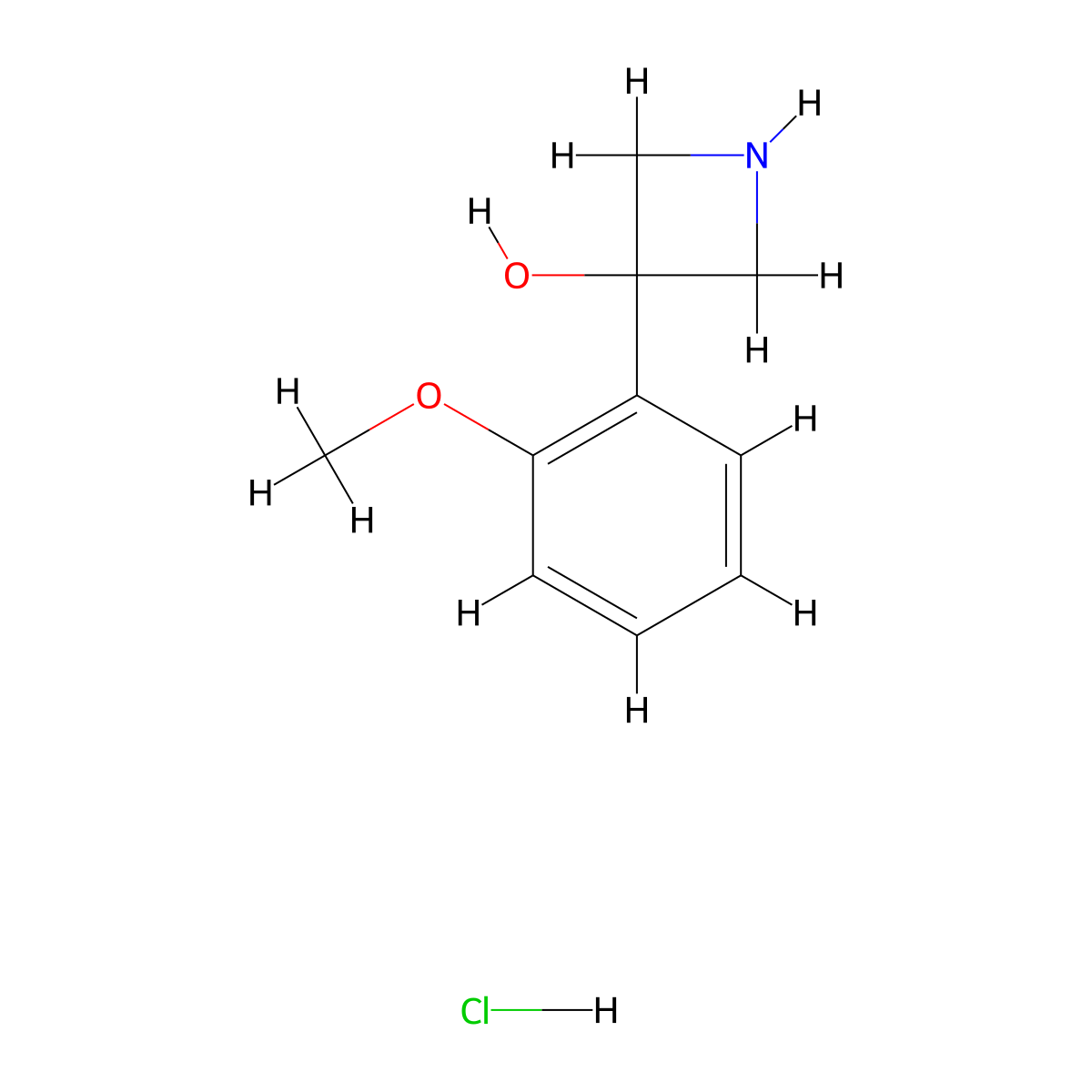 3-(2-Methoxyphenyl)azetidin-3-ol hydrochloride molecular structure, CAS 550370-16-6