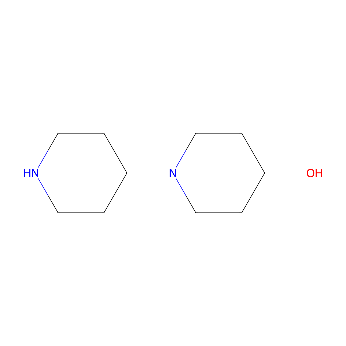 1,4'-Bipiperidin-4-ol molecular structure, CAS 550370-19-9