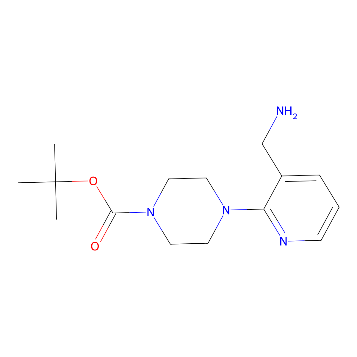 Tert-butyl 4-[3-(aminomethyl)pyridin-2-yl]piperazine-1-carboxylate molecular structure, CAS 550371-80-7