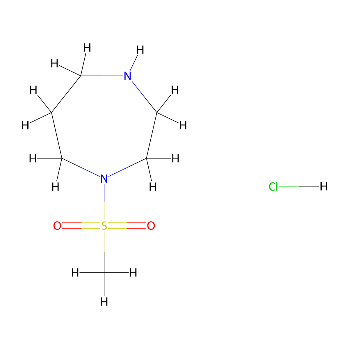 1-Methanesulfonyl-1,4-diazepane hydrochloride molecular structure, CAS 550371-85-2