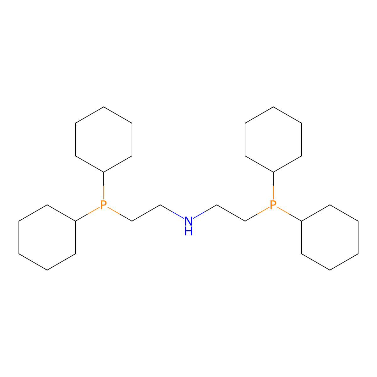 Bis(2-(dicyclohexylphosphino)ethyl)amine molecular structure, CAS 550373-32-5