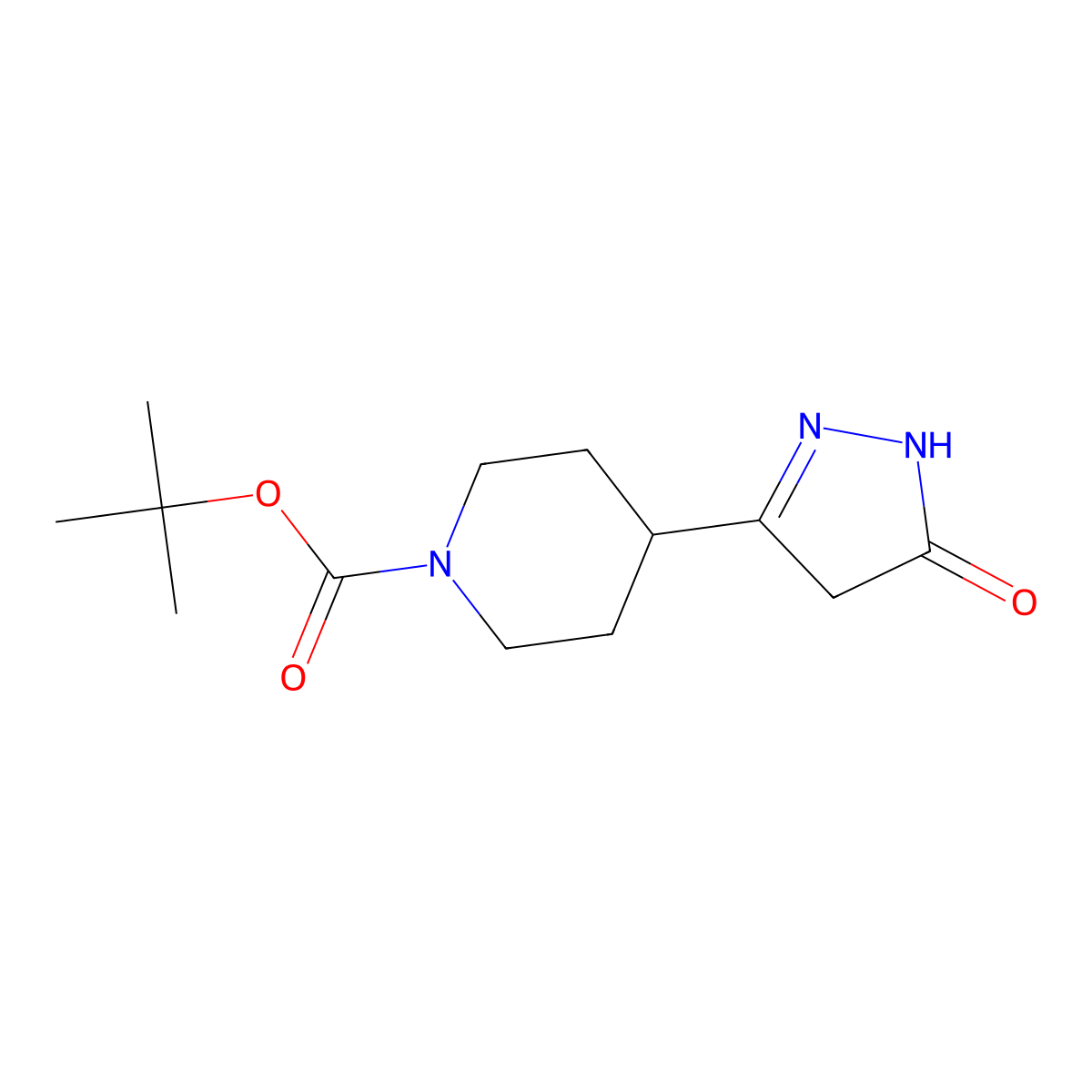 tert-Butyl 4-(5-oxo-4,5-dihydro-1H-pyrazol-3-yl)piperidine-1-carboxylate molecular structure, CAS 550377-06-5